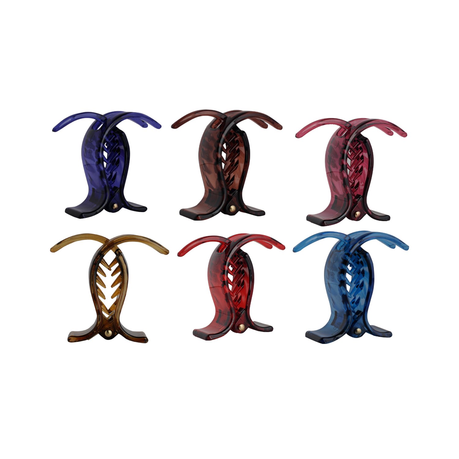 Black Acrylic Triangle Hair Clips for Women & Girls - Medium Size, Pack of 6 | Perfect for School, Work, Parties & Everyday Hairstyles