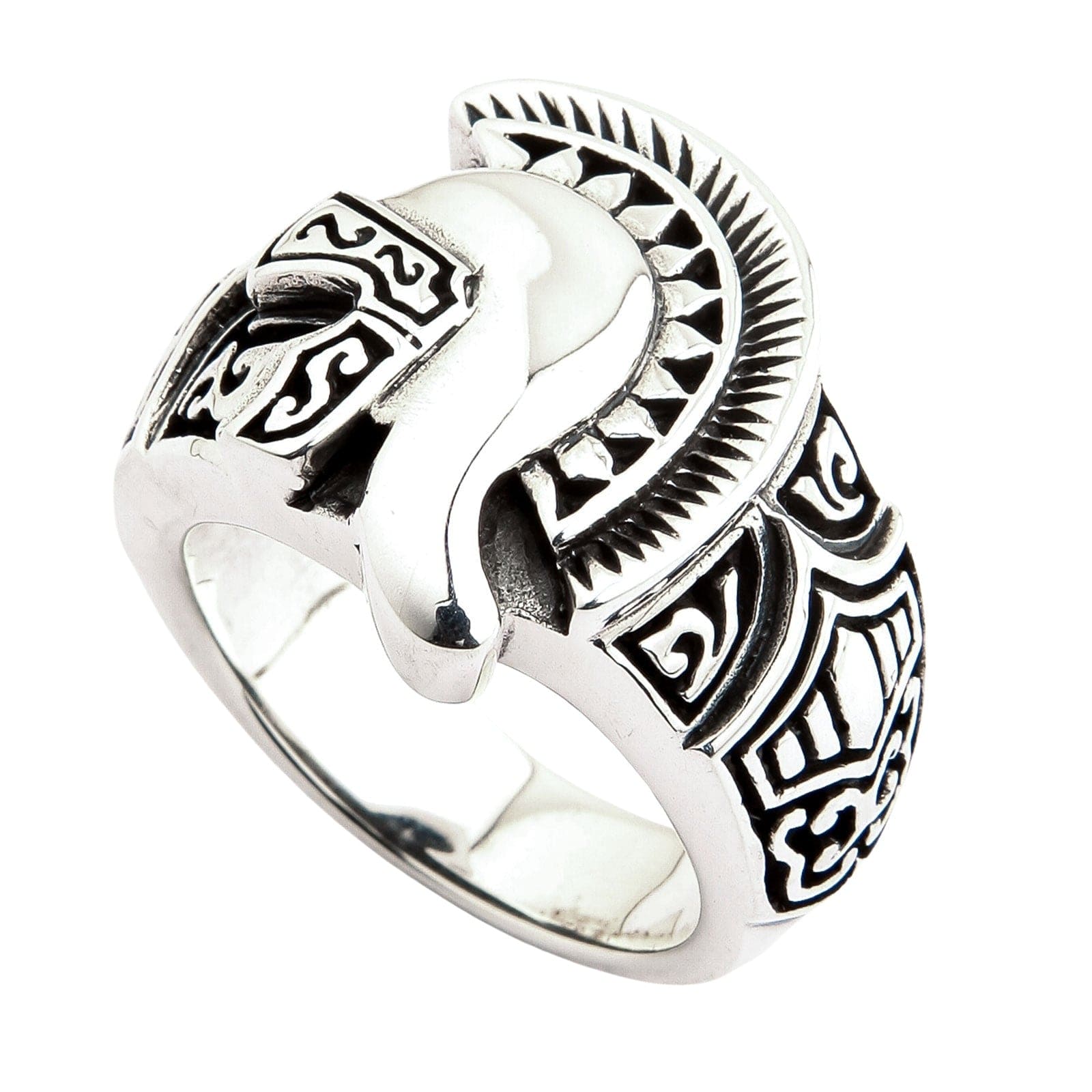 Roman Warrior Helmet Sterling Silver Ring - Medieval Knight Jewelry for Men - Perfect for Renaissance Fairs, LARP Costumes & Historical Reenactments