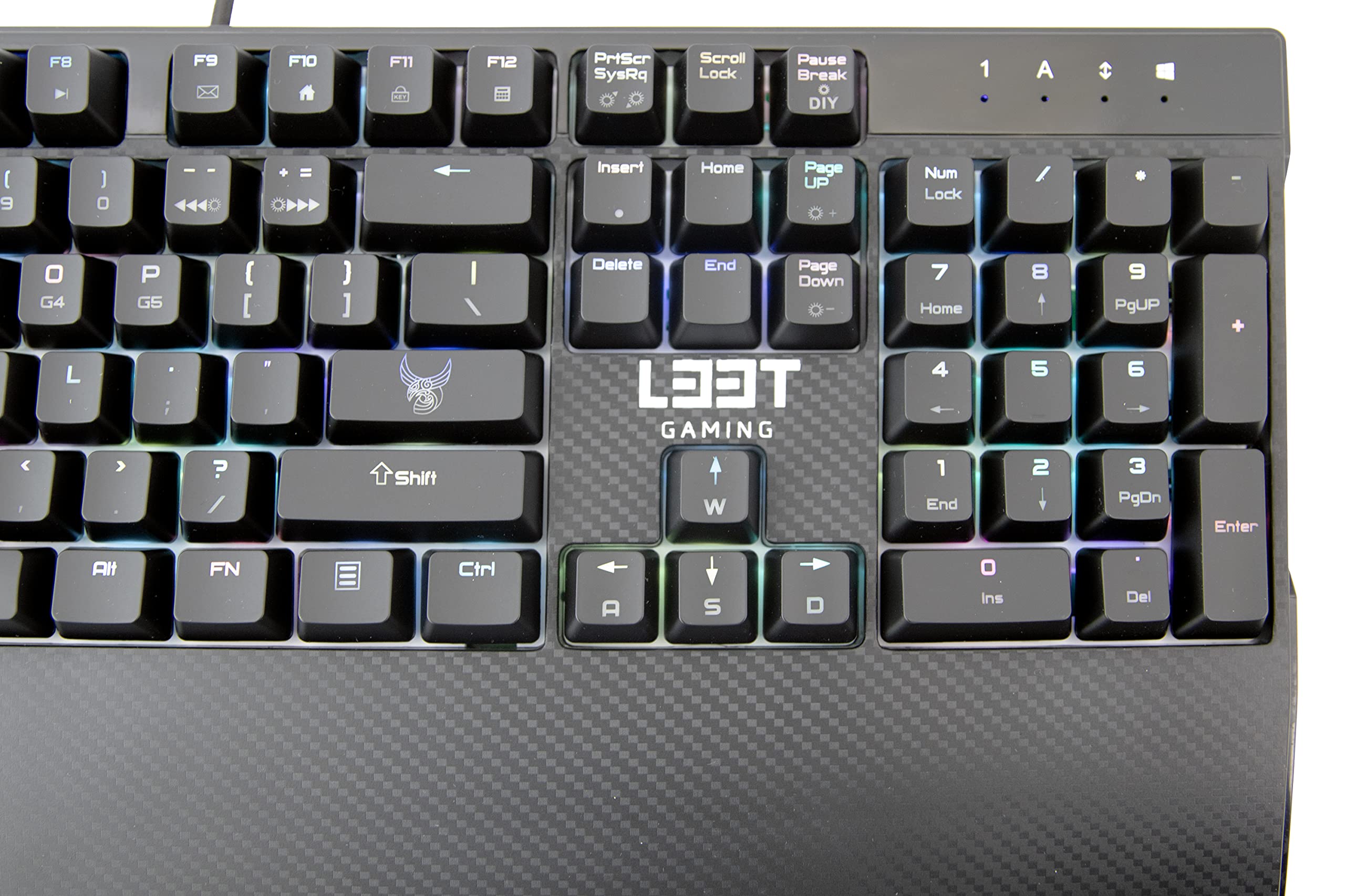 L33T Mechanical Gaming Keyboard - 105 Anti-Ghosting Keys, 12 Multimedia Keys, 5 Programmable Keys, RGB Backlit - USB Wired Esports Keyboard (US Layout, Black) for Competitive Gaming, Streaming & Office Work