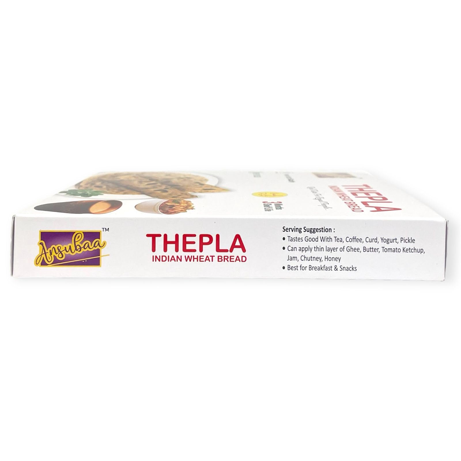 Ansubaa Methi Masala Thepla - Authentic Gujarati Snack | 10 Vacuum-Packed Ready-to-Eat Wheat Bread Pieces | 3-Month Shelf Life | Includes Free Pickle | Pure Vegetarian Indian Food | Perfect for Breakfast, Lunch Box & Travel Snacks