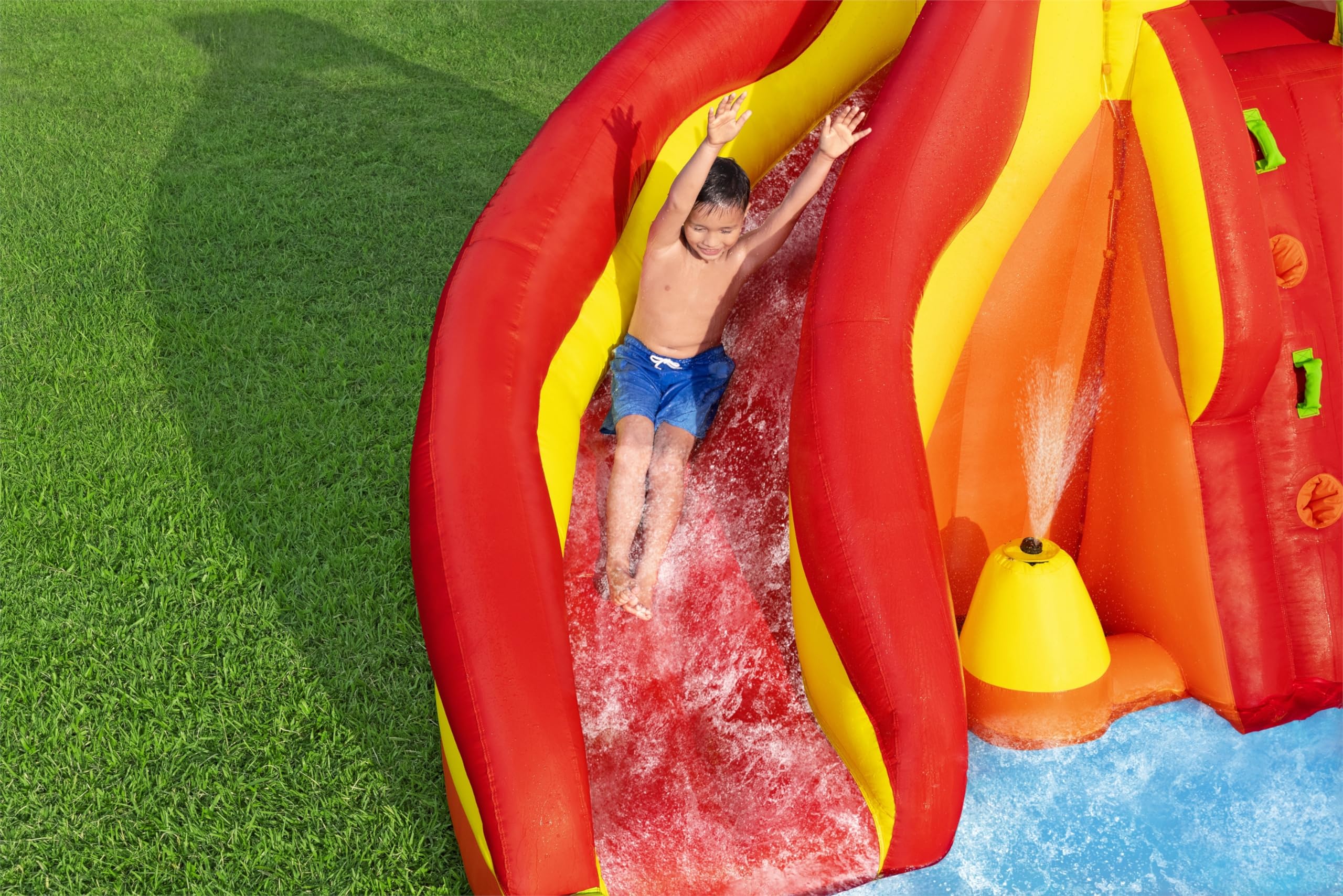 Bestway H2OGO! Lava Splash Inflatable Water Park for Kids Ages 5+ | Outdoor Water Slide, Climbing Wall, Splash Pool & Sprinkler | Perfect for Backyard Parties, Summer Fun & Outdoor Family Activities