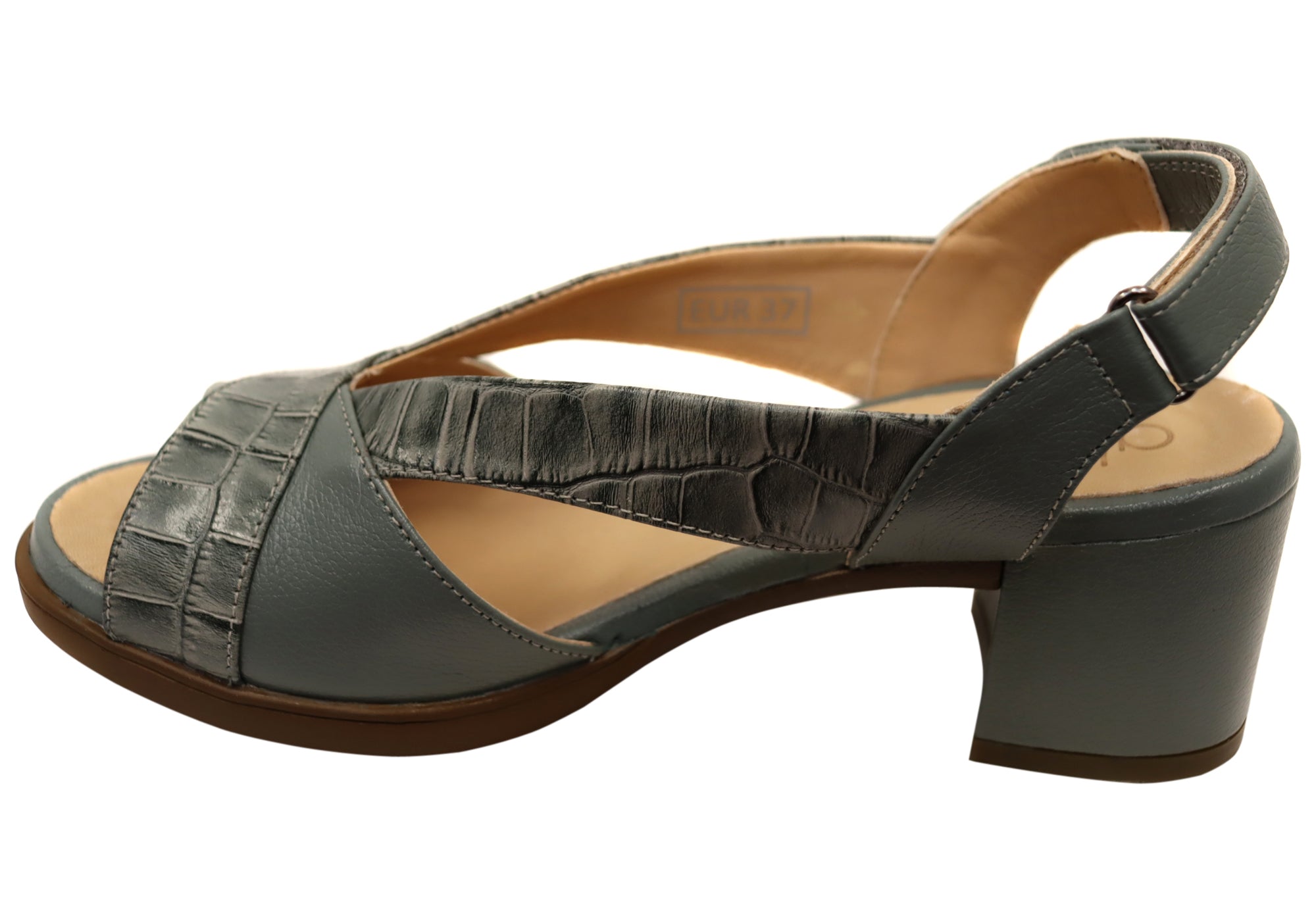 Opananken Raquel Women's Comfortable Leather Mid Heel Sandals - Stylish & Supportive for Work, Party & Summer Outings
