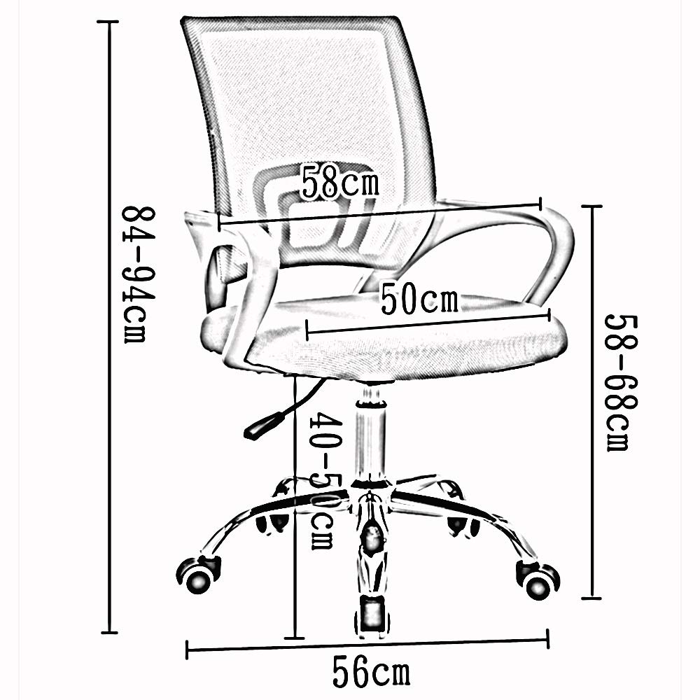 Ergonomic Swivel Office Chair with Adjustable Height - Mesh Back Computer Desk Chair for Home & Office - Black Task Chair with 360° Rotation (Perfect for Workstations, Gaming & Study Spaces)