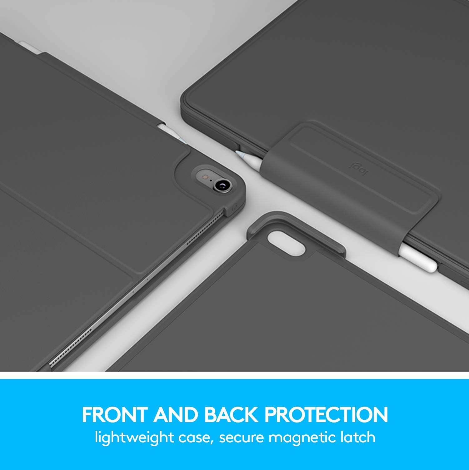 Logitech Slim Folio PRO Keyboard Case for iPad Pro 12.9-Inch (3rd Gen 2018) - Ultra Thin Protective Cover with Backlit Keys | Perfect for Work, Travel & Study