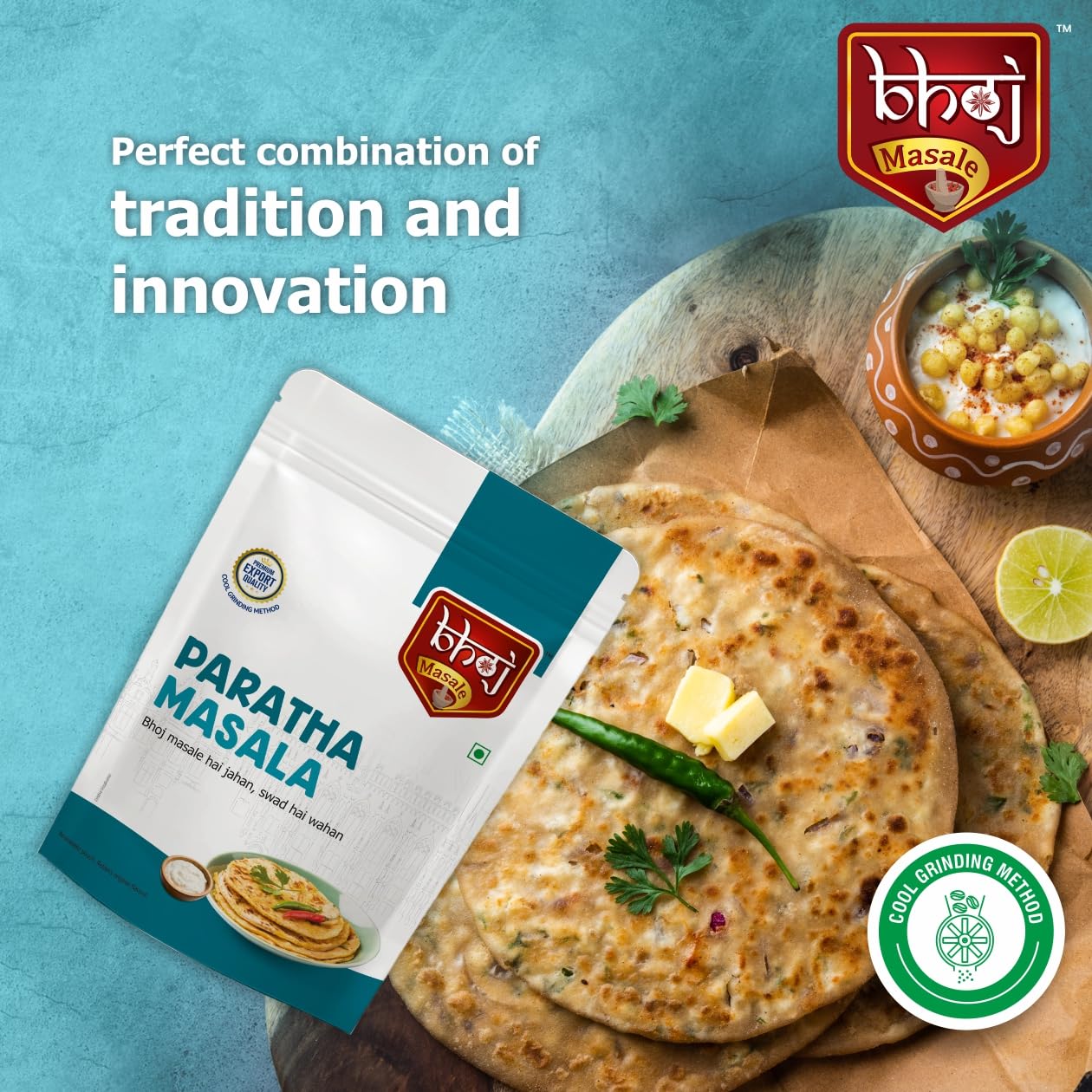 Premium Bhoj Masale Paratha Spice Powder 200Gm | Authentic Jain-Friendly Seasoning | No Onion, No Garlic, No Artificial Colors | Rich Flavor for Indian Flatbreads & Parathas | Perfect for Home Cooking, Vegan & Jain Diets