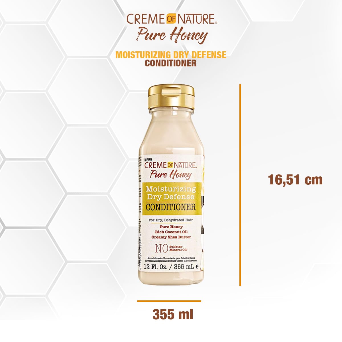 Creme of Nature Coconut Oil & Shea Butter Hair Conditioner for Dry, Damaged Hair - Deep Moisturizing Treatment with Pure Honey - 12.07 Fl Oz for Daily Hair Care & Repair