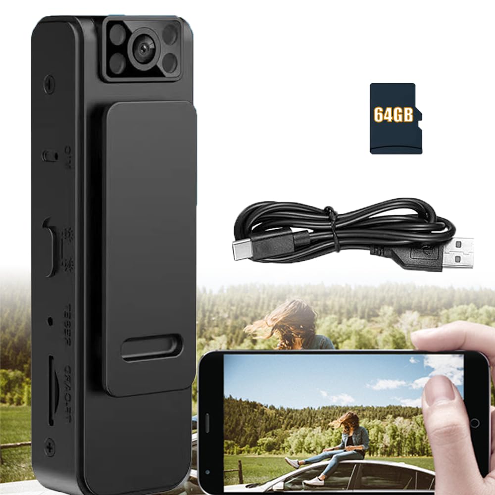 2024 HD 1080P Wireless Outdoor Camera - Noise Reduction & 64GB Card for Home Security