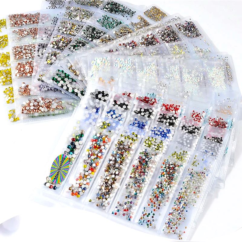 Premium Nail Rhinestones Kit - Mixed Sizes (SS5-SS20) for Nail Art, DIY Manicure, Salon & Home Use - Self-Adhesive Gems for Acrylic Nails, Gel Polish, Press On Nails & Decoration