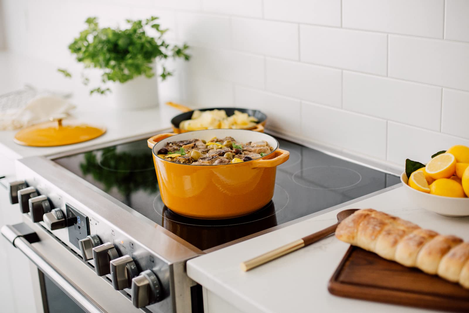 Premium 5.5-Quart Enameled Cast Iron Dutch Oven with Lid – Kana Milo Casserole Cooking Pot | Durable Enamel Coating Inside & Out | Oven & Dishwasher Safe (Dijon with Gold Knob) | Perfect for Braising, Stewing, Baking & Slow Cooking