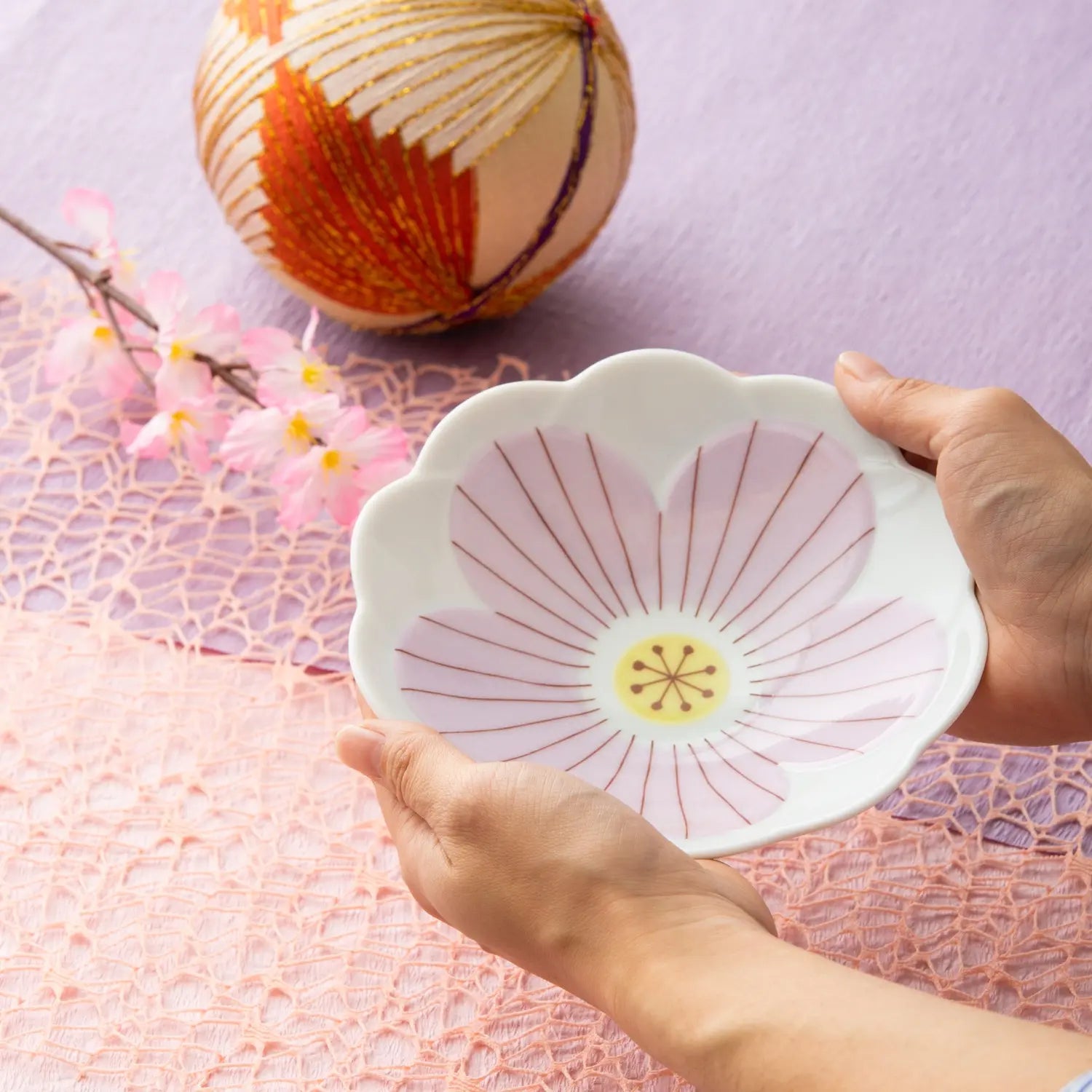 Harekutani Porcelain Flower Bowl - Elegant Japanese Ceramic Serving Bowl for Salad, Soup, Noodles | Perfect for Dining, Entertaining & Home Decor