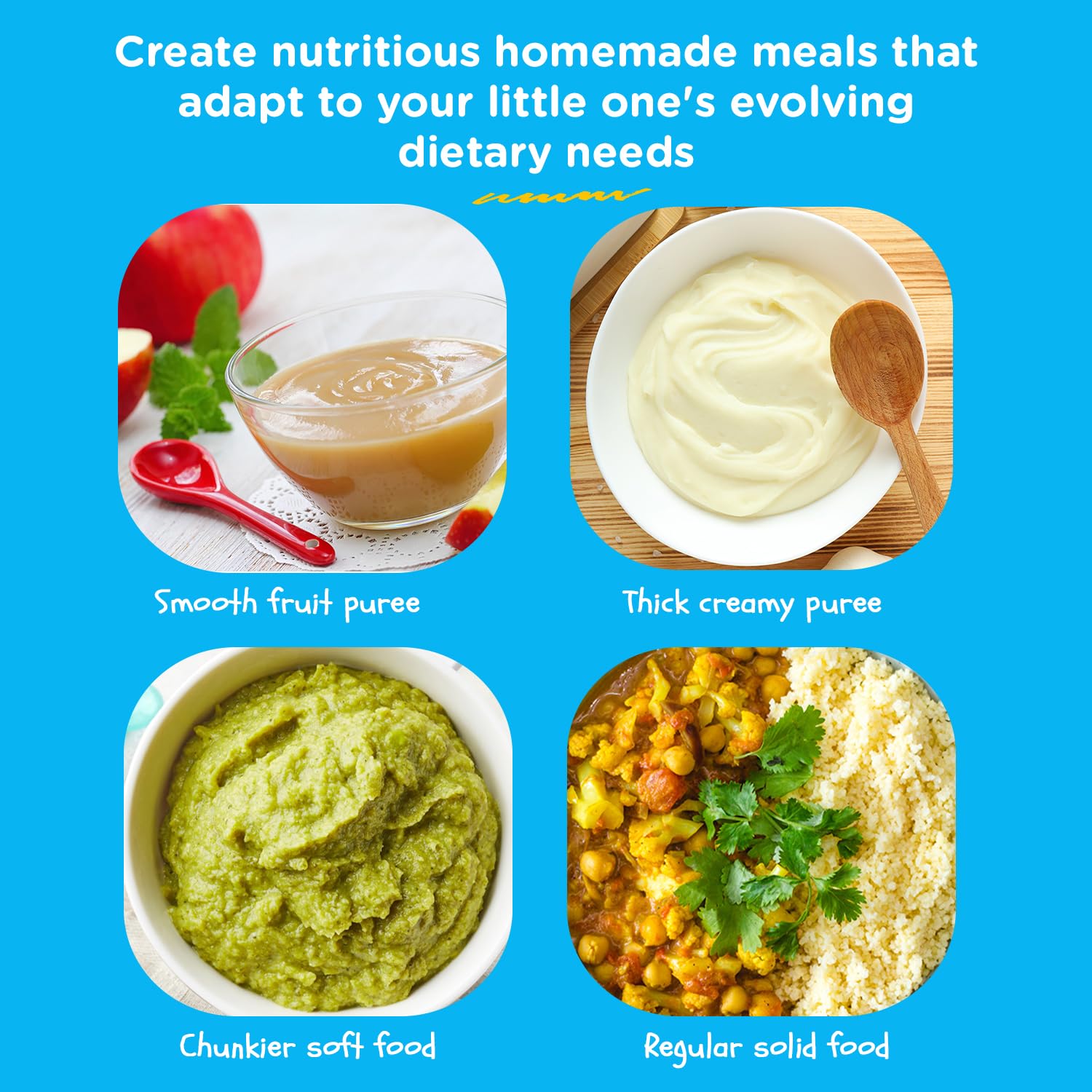 EVLA'S Baby Food Maker & Steamer Blender - 6-in-1 Baby Food Processor for Healthy Homemade Purees in Minutes | Touch Screen Control with 6 Reusable Food Pouches | Perfect Baby Shower Gift & Registry Essential | Ideal for Making Organic Baby Food at Home (White)