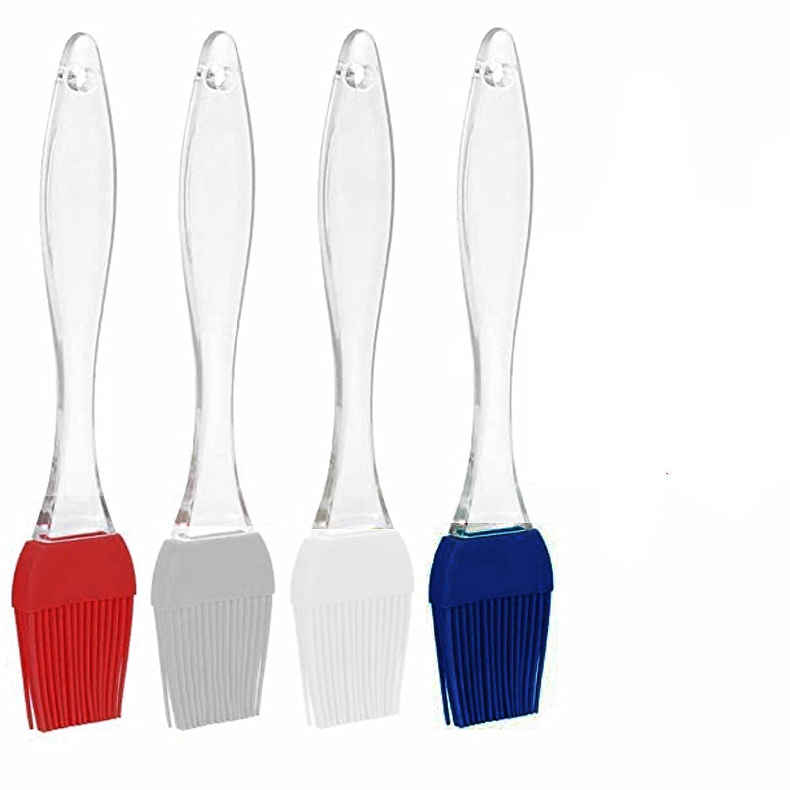 4-Piece Silicone Basting Brush Set - Heat-Resistant BBQ Pastry Baking Brush for Oil, Butter & Glazes - Perfect for Grilling, Roasting, Basting & Cake Decorating - Dishwasher Safe Cooking Utensils