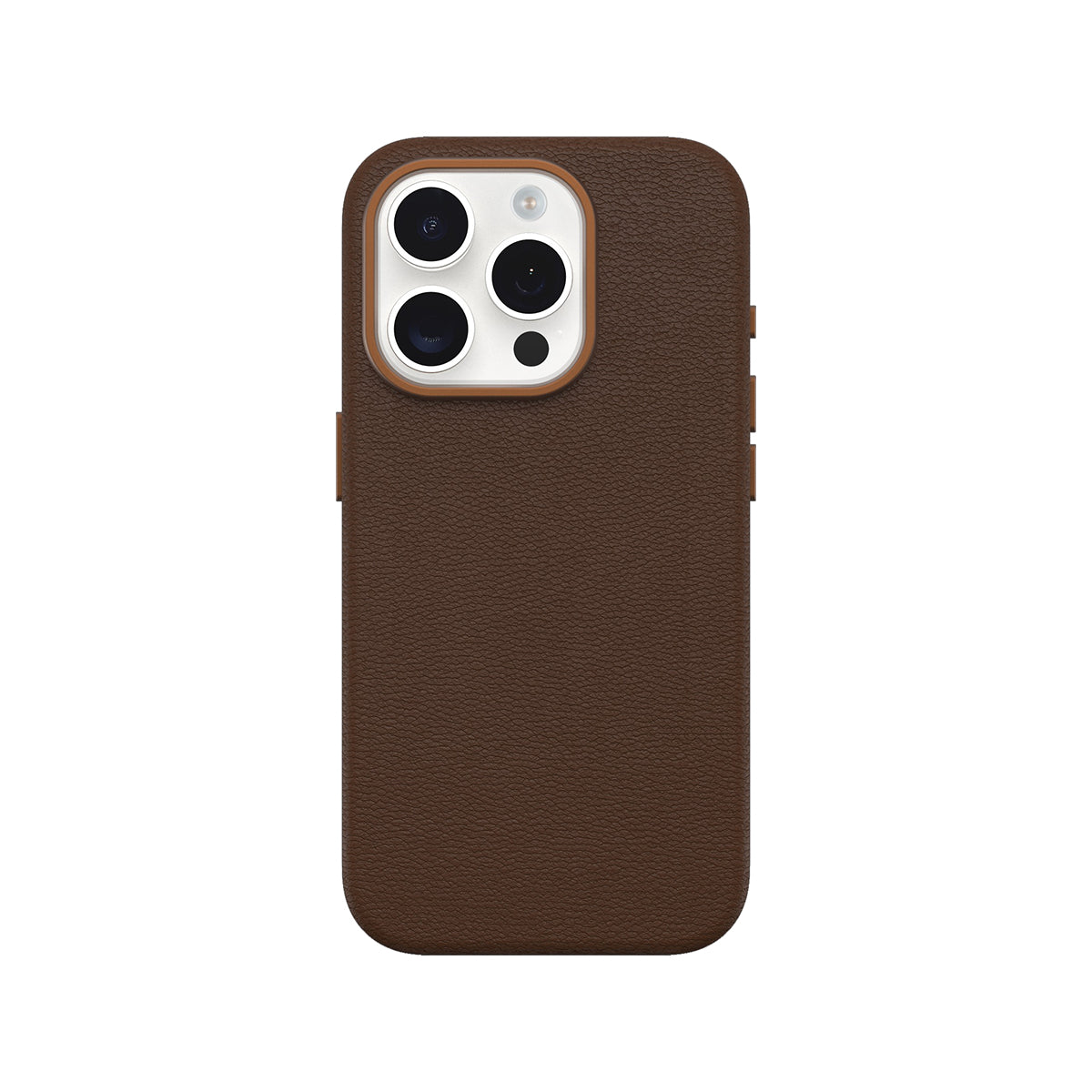 OtterBox Symmetry Cactus Leather Phone Case for iPhone 15 Pro - Premium Brown Vegan Leather Protective Cover | Slim Fit, Drop Protection & Scratch Resistant | Perfect for Work, Travel & Everyday Use