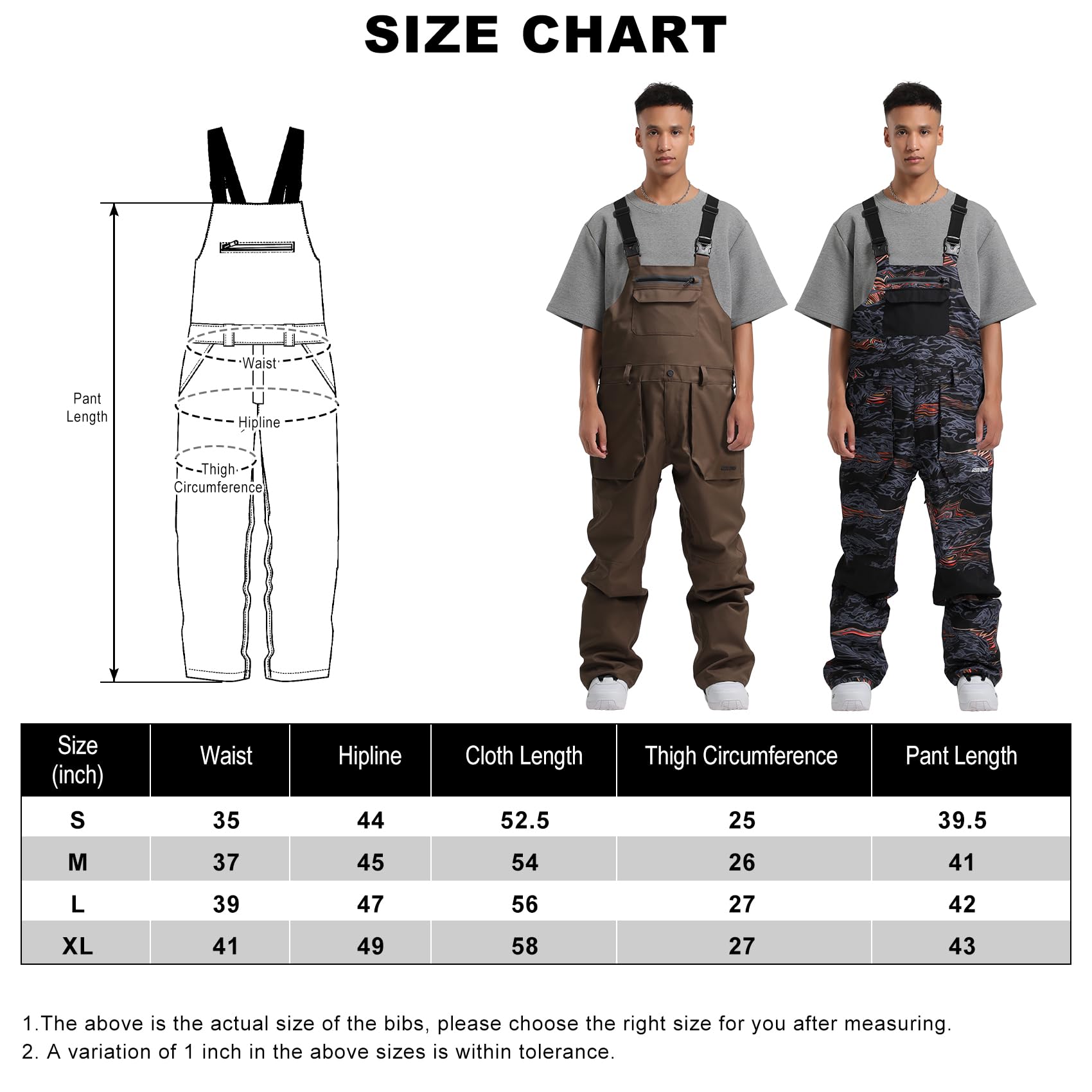 Men's & Women's Insulated Waterproof Snowboard Bib Overalls - Breathable Ski Pants for Winter Sports & Outdoor Activities