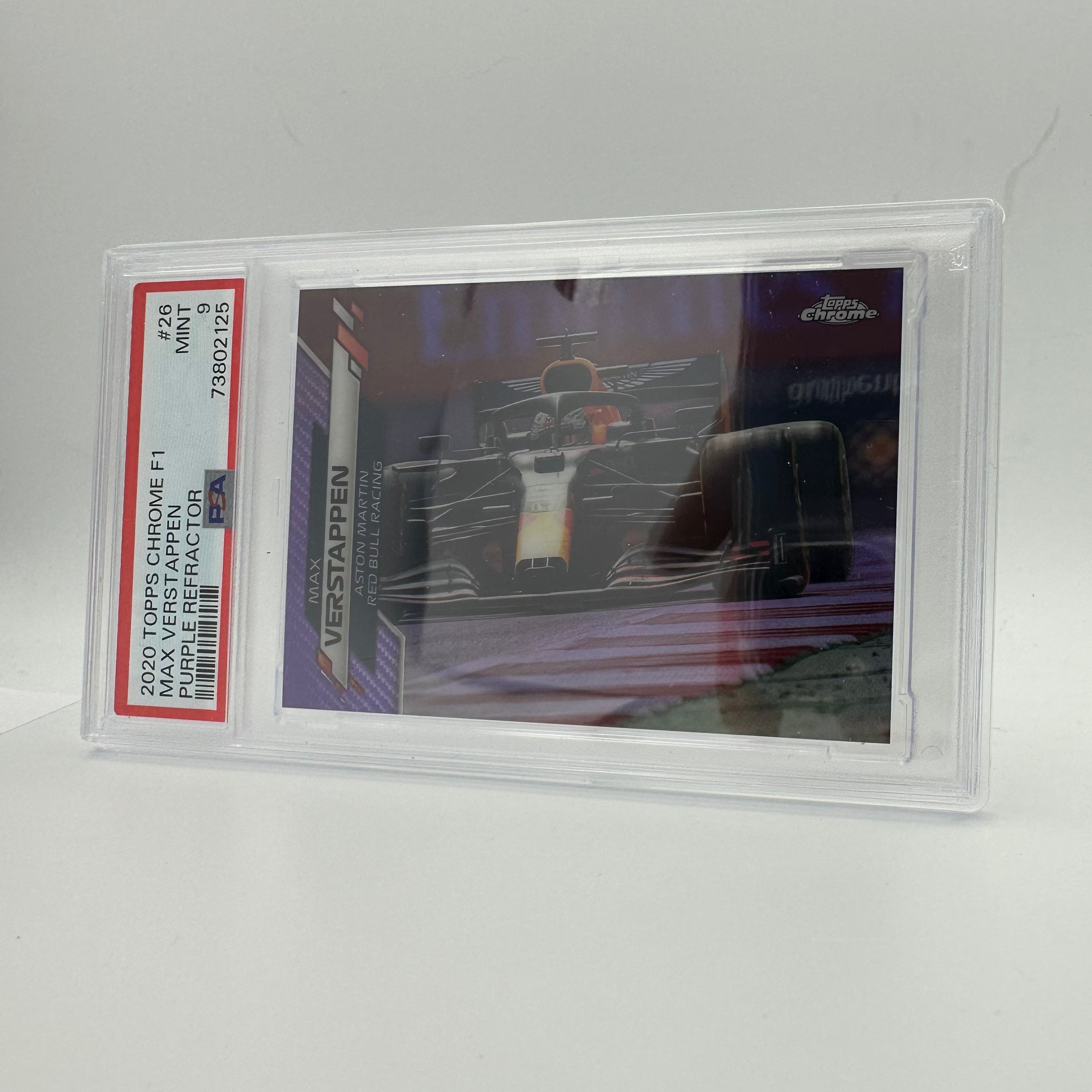 PSA 9 Graded 347/399 MAX VERSTAPPEN #26 Purple Refractor Trading Card - Perfect for Collectors, Sports Memorabilia Displays & Racing Fans
