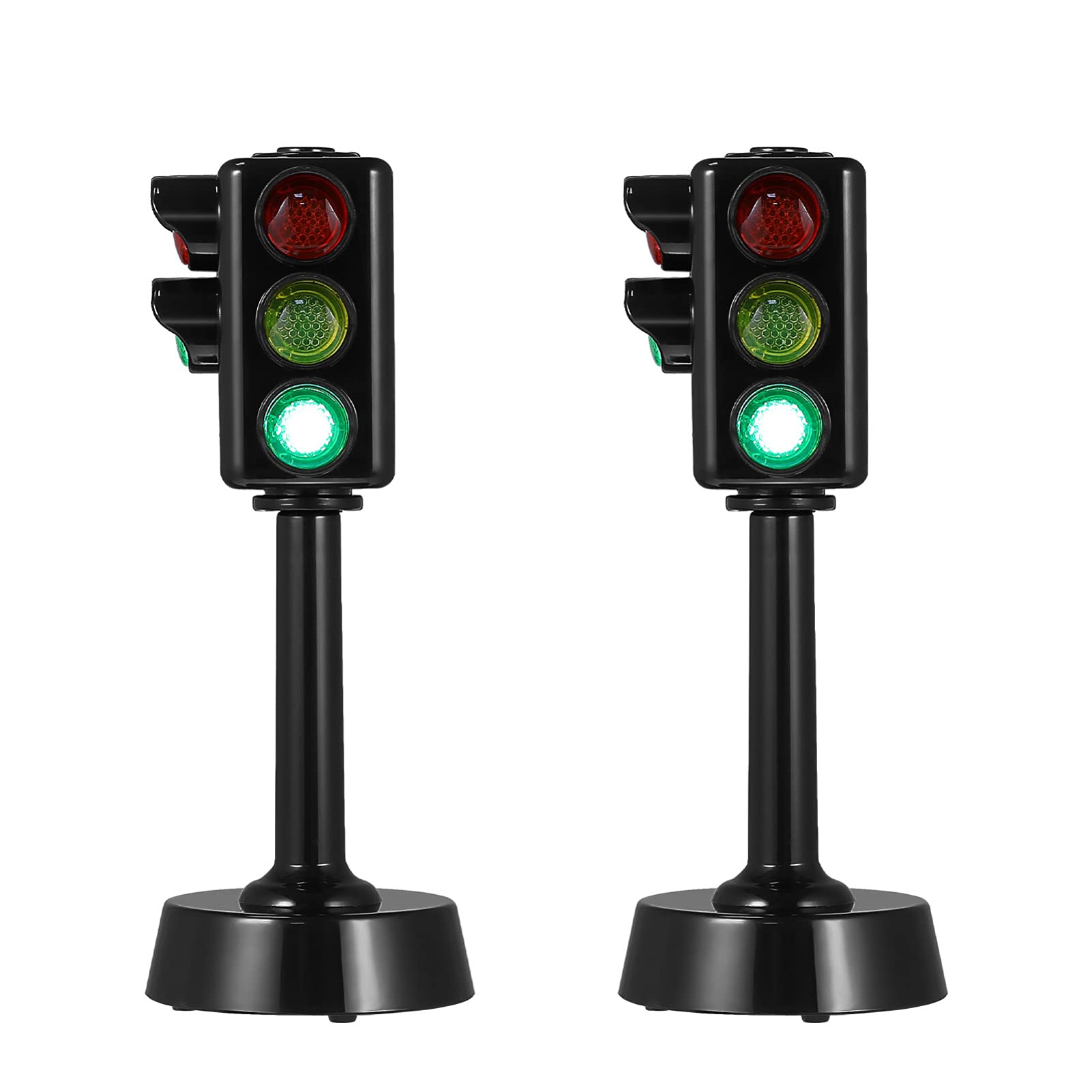 TOYANDONA 2 Pack Mini Traffic Light Toy Set - Educational Traffic Signal Lamp & Road Sign Model for Kids Learning | Perfect for Classroom, Playroom & Pretend Play Scenarios