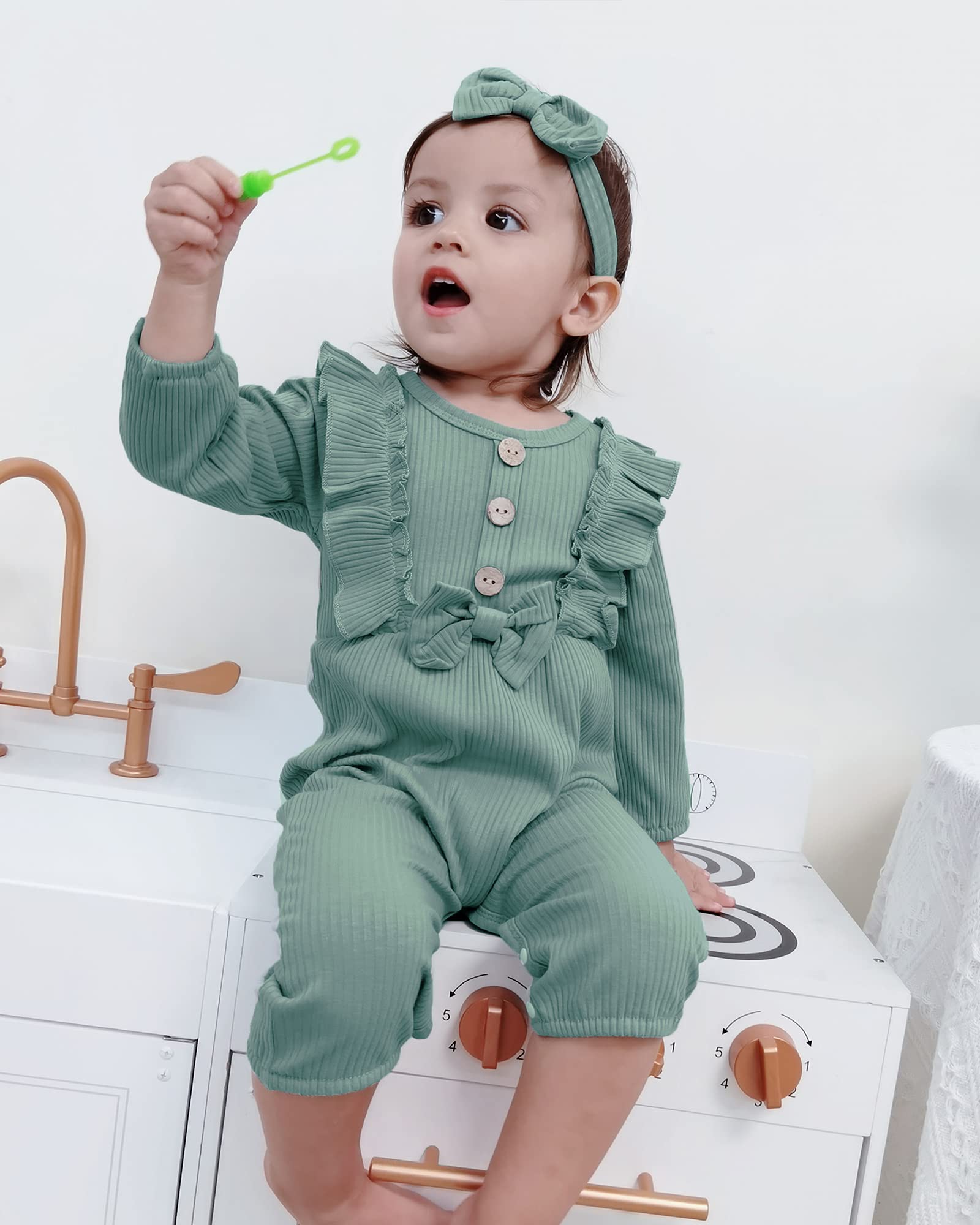 Mioglrie Newborn Baby Girl Clothes - Soft Cotton Short Sleeve Romper Jumpsuit for Summer | Cute One-Piece Outfit for Infants 0-12 Months | Perfect for Playtime, Photos & Daily Wear
