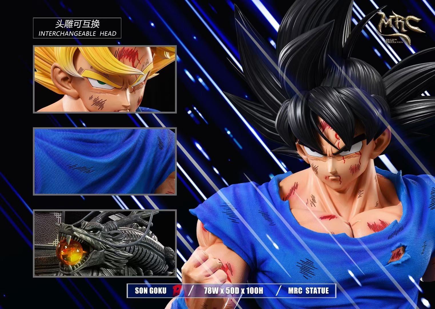 MRC Studio Goku Bust 1/1 Scale Dragon Ball Z Anime Statue - Perfect for Home Decor, Office Display & Anime Collection