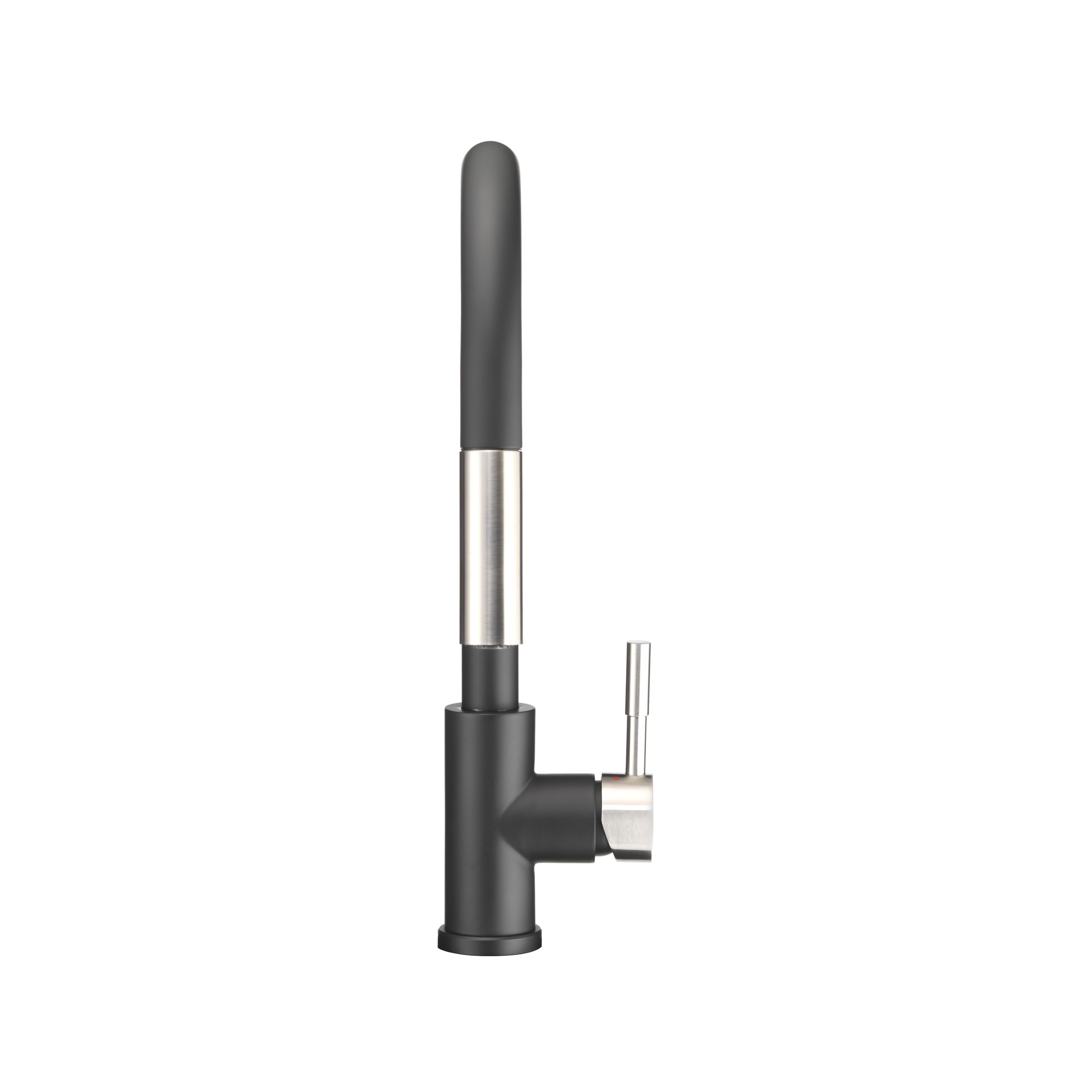 Durable RV Kitchen Sink Faucet - Single Handle Pull-Down Sprayer with Optional Deck Plate in Matte Black or Satin Nickel - Perfect for Campers, Trailers, and Tiny Homes