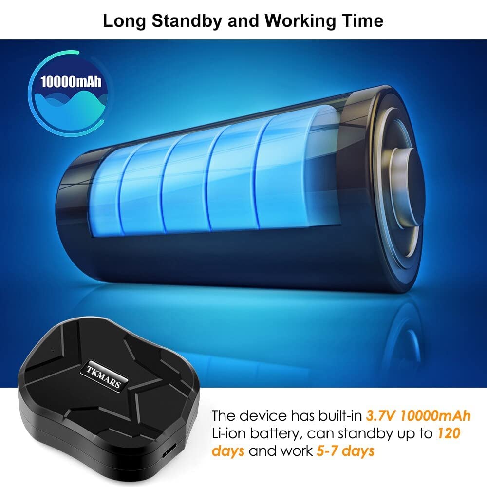 4G GPS Tracker for Cars & Motorcycles - Waterproof, Anti-Theft, 10000mAh Long Battery Life, Real-Time Tracking with Strong Magnet - Perfect for Camping, Fleet Management & Vehicle Security (Model TK905B)
