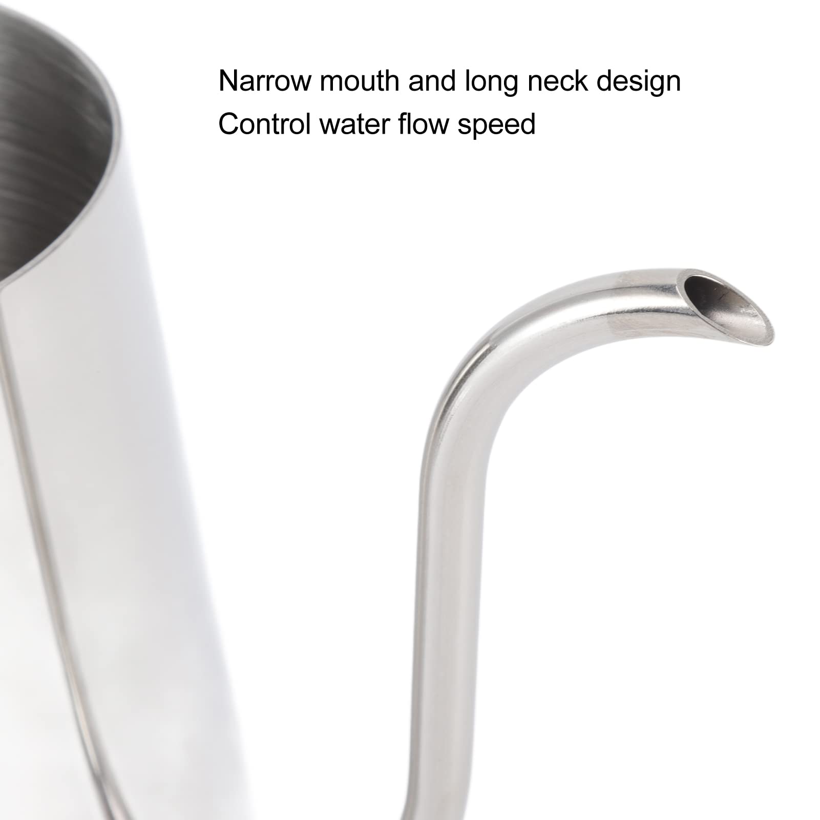 Premium Stainless Steel Pour Over Coffee Kettle - 600ml Mini Drip Coffee Maker with Long Narrow Spout for Precise Pouring | Perfect for Home Brewing, Specialty Coffee Shops & Camping (Silver)