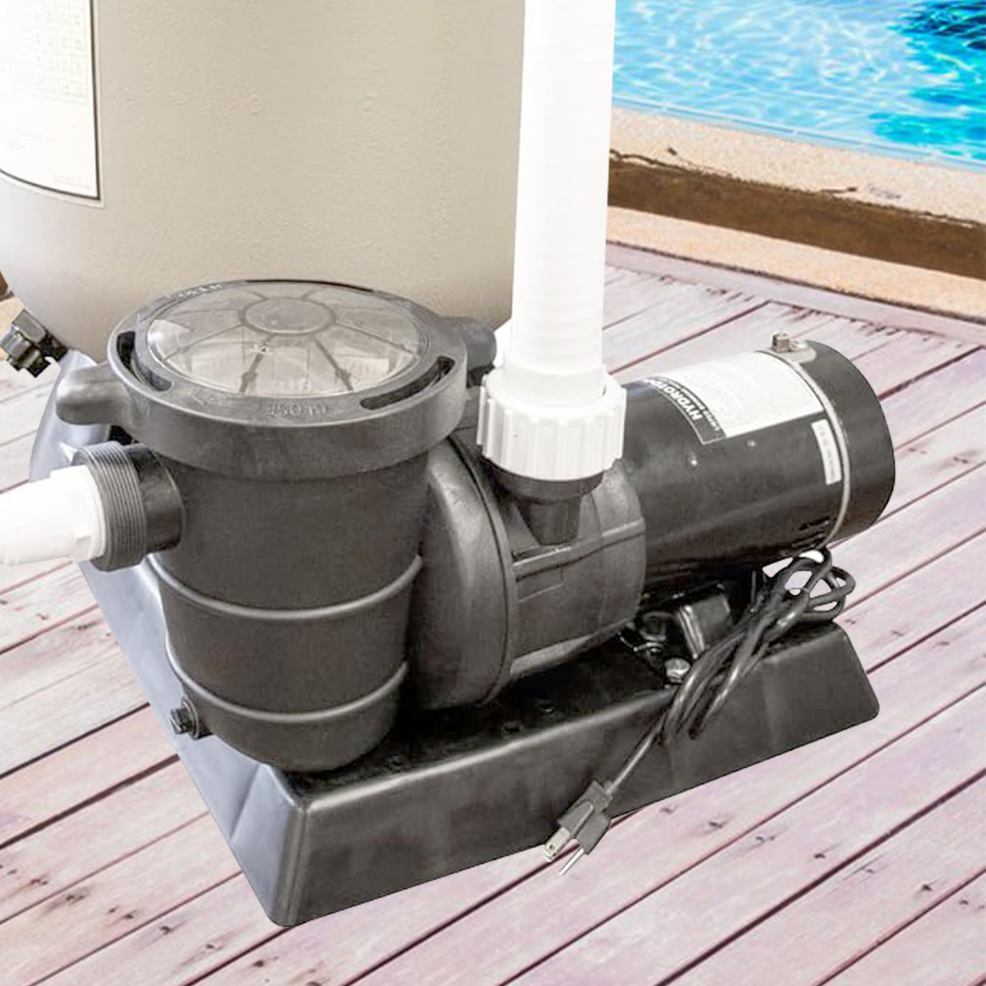 SWIMLINE HYDROTOOLS 0.75 HP Above Ground Pool Pump with Hydro-Flo Technology | 3720 GPH High Flow Vertical Motor | Perfect for Inground & Above Ground Pools, Spa Maintenance, Water Circulation & Filtration Systems