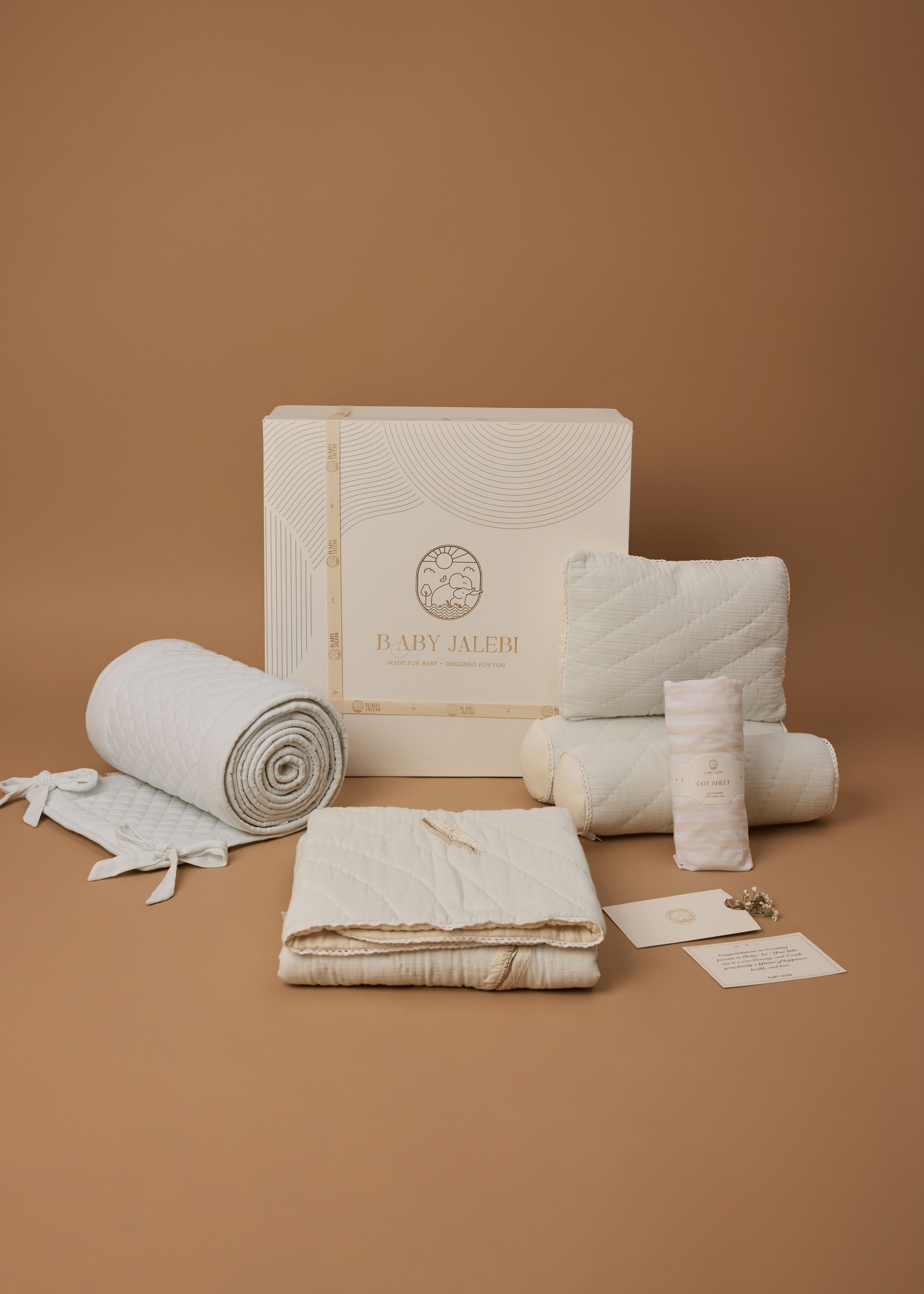 Plume Complete Cot Bedding Set with Soft Bumper - Breathable Baby Crib Bedding for Newborns & Toddlers - Nursery Essentials for Safe & Comfortable Sleep