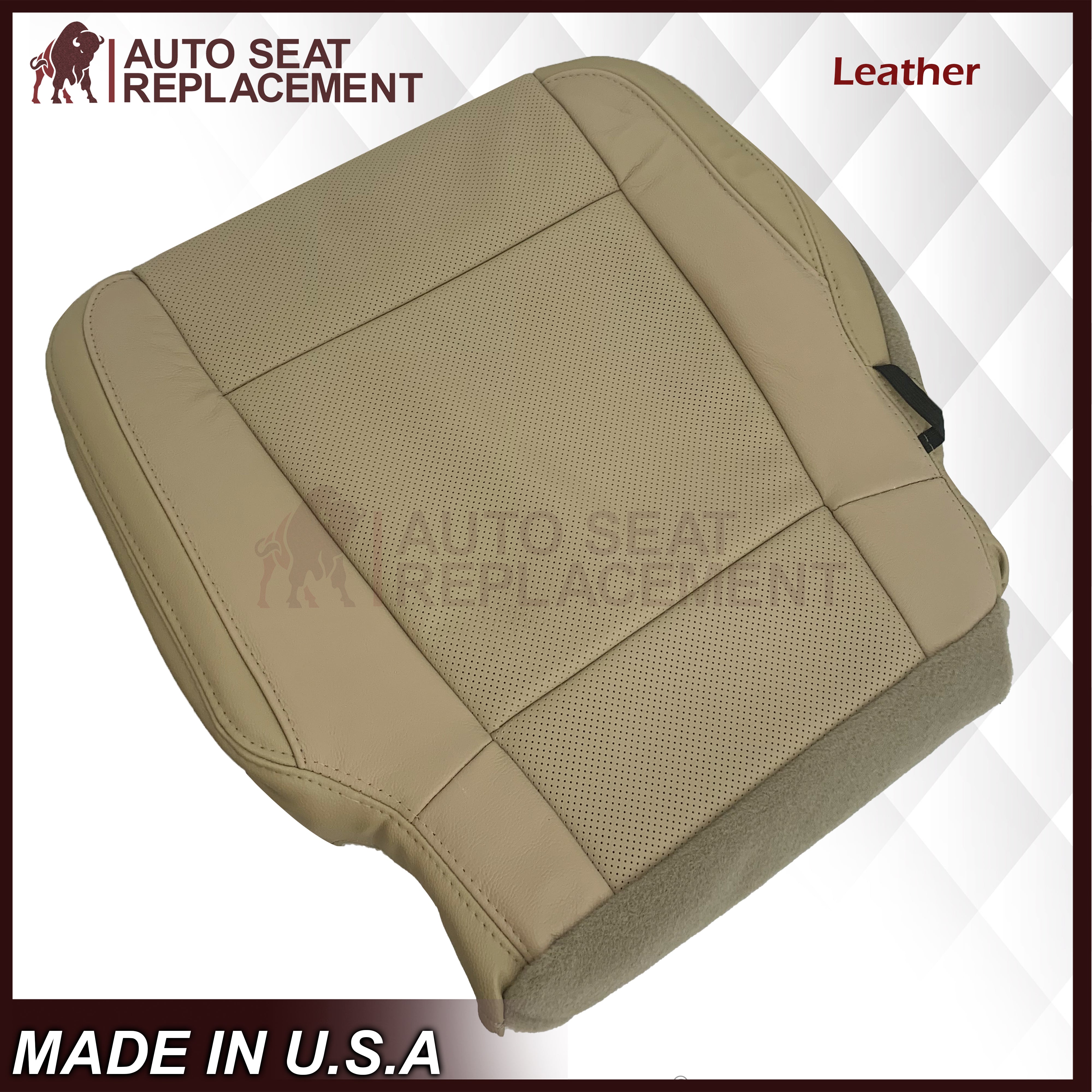 2015-2017 Ford F-150 Lariat Light Cashmere Tan Replacement Seat Covers - Genuine Leather or Synthetic Leather - Perfect for Car Interior Upgrade & Protection