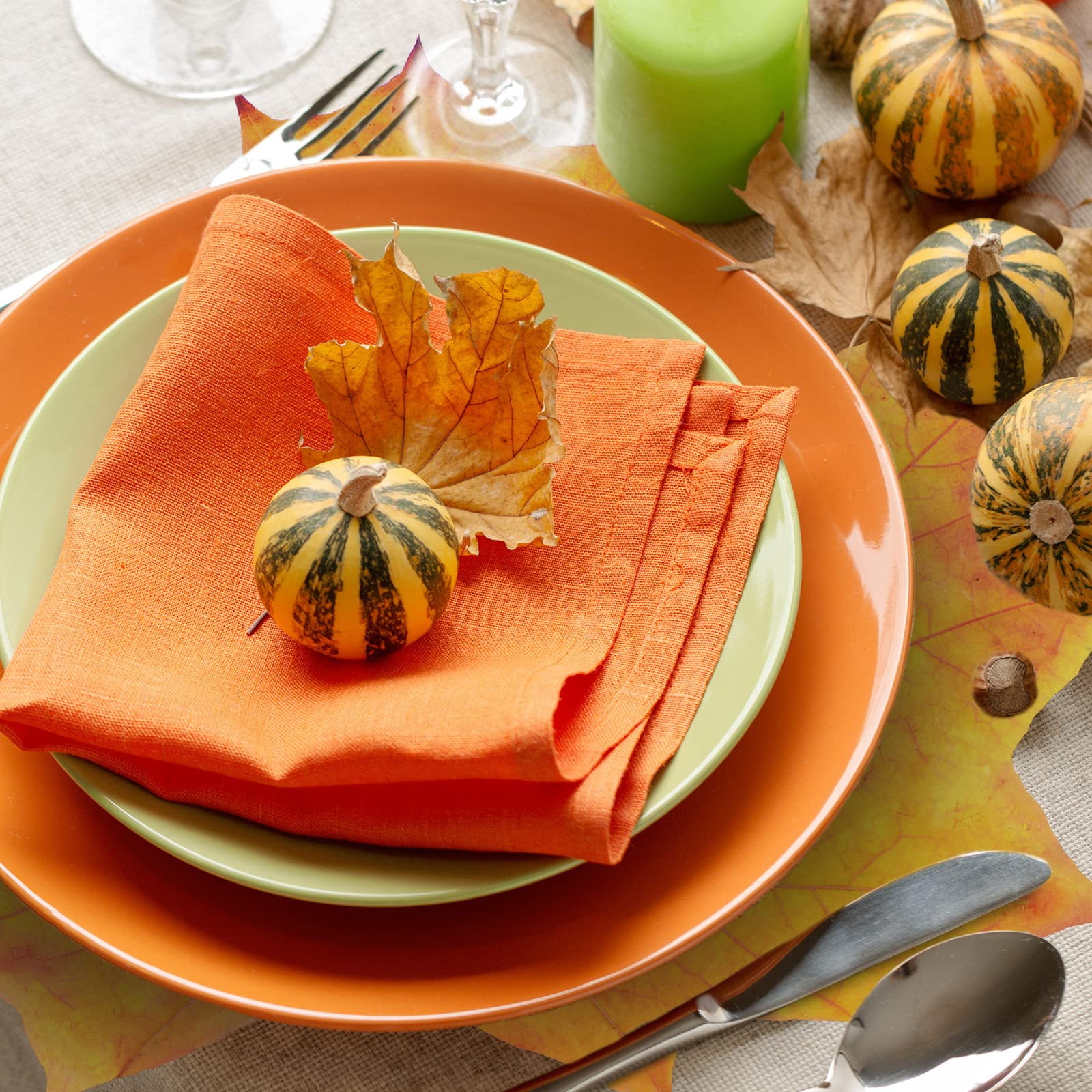 48 Pcs Thanksgiving Fall Leaf Placemats - Disposable Maple Leaf Paper Table Mats 14