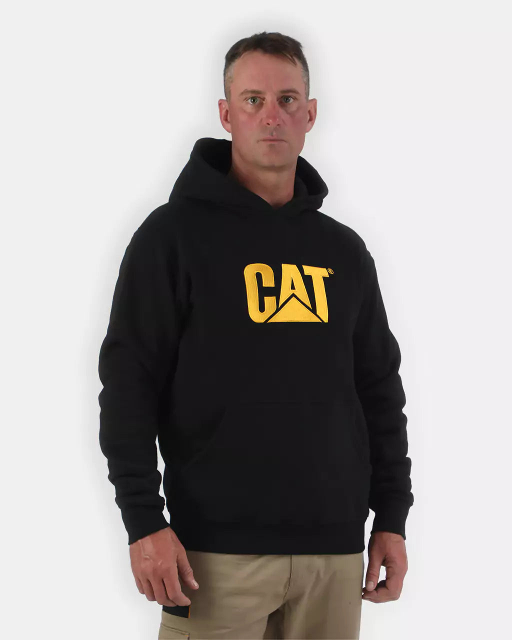 Caterpillar W10646 Hooded Sweatshirt - Heavy Duty Workwear for Construction & Outdoor Activities | Durable Cotton Pullover for Men