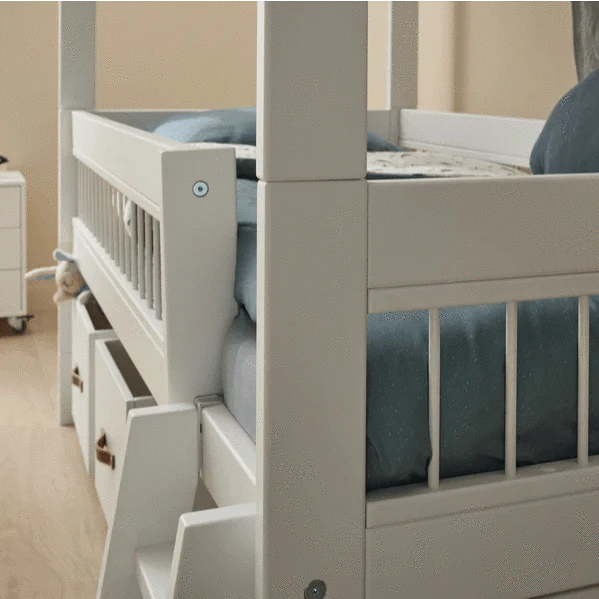 Cabin Bed Breeze - Sturdy Wooden Loft Bed with Ladder for Kids & Teens - Perfect for Small Bedrooms, Dorm Rooms & Space-Saving Kids' Rooms