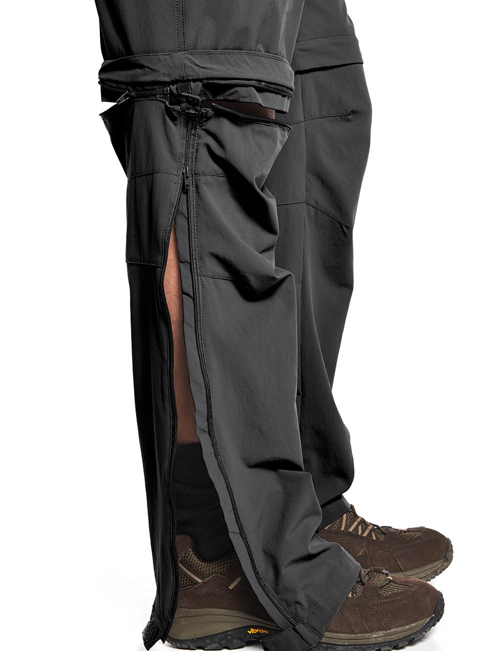 Maier Men's Outdoor Convertible Pants with Zipper - Tajo Black Size 27 | Waterproof Hiking & Camping Pants for Outdoor Adventures