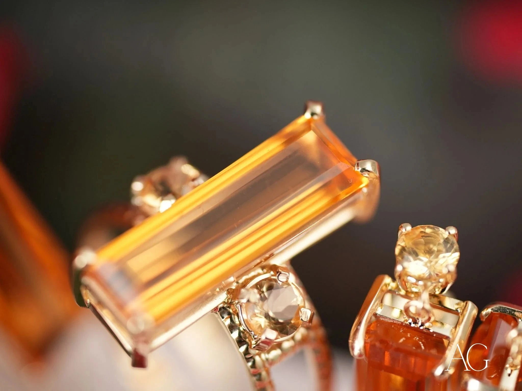 18K Gold Citrine Ring for Women - Solar Aura Collection | Elegant Birthstone Jewelry Gift for Birthday, Anniversary & Special Occasions