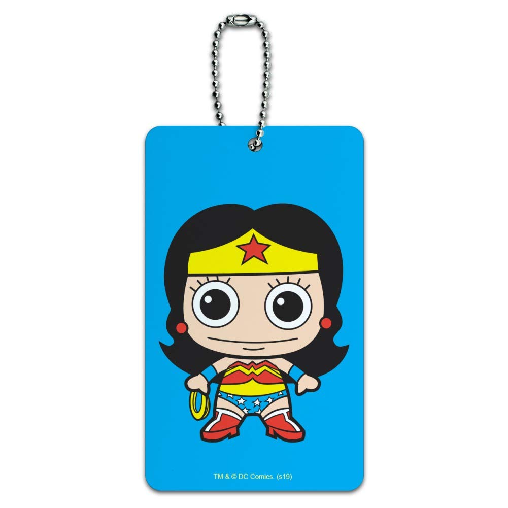 Wonder Woman Cute Chibi Luggage Tag - Durable Suitcase ID Card Holder for Travel Bags - Perfect for Carry-Ons, Backpacks & Suitcase Identification
