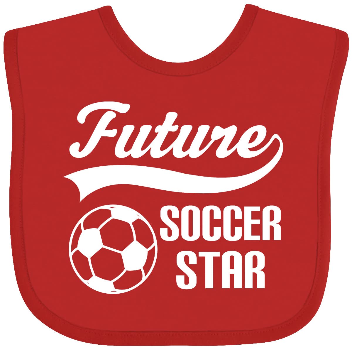 Inktastic Future Soccer Star Baby Bib - Soft Cotton Drool Bib for Infants & Toddlers - Perfect for Soccer Games, Playtime & Mealtime