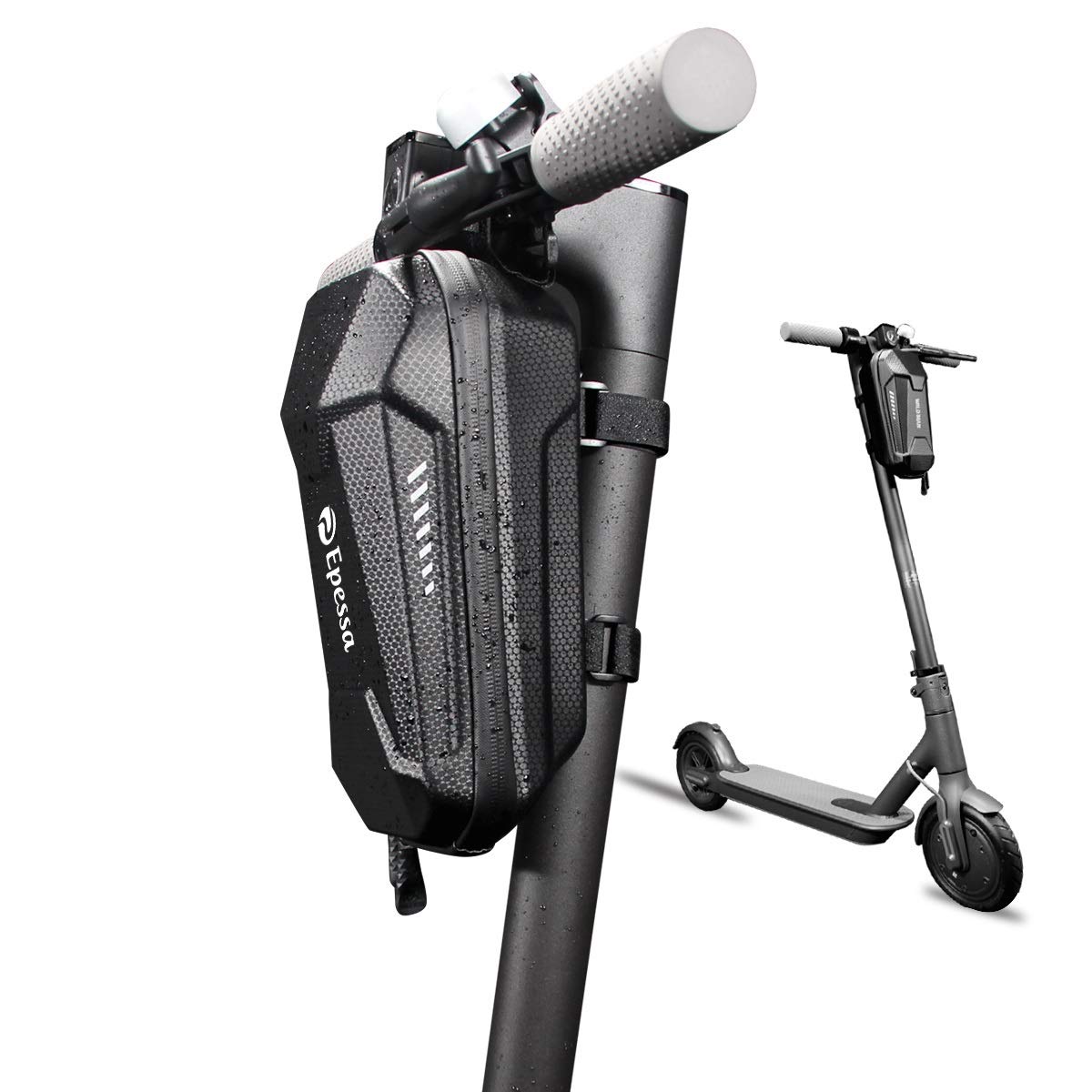 **Epessa Universal Scooter Handlebar Bag – Waterproof EVA Front Storage Bag for Charger, Tools & Repair Accessories – Large 2L Capacity – Portable for Commuting, Travel & Outdoor Adventures**