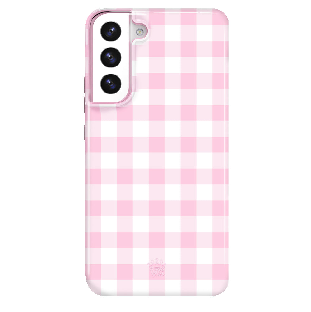 Pink Gingham Samsung Phone Case for Girls - Cute & Stylish Protective Cover for Samsung Galaxy - Perfect Gift for Teens & Women (Home, School, Office Use)