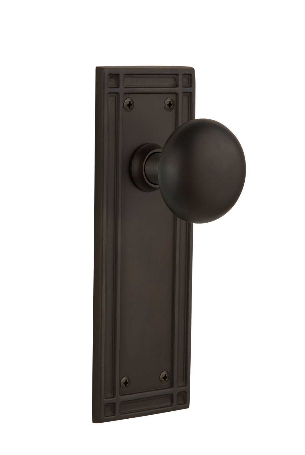 Vintage Mission Style Door Plate with New York Knob - 2.75