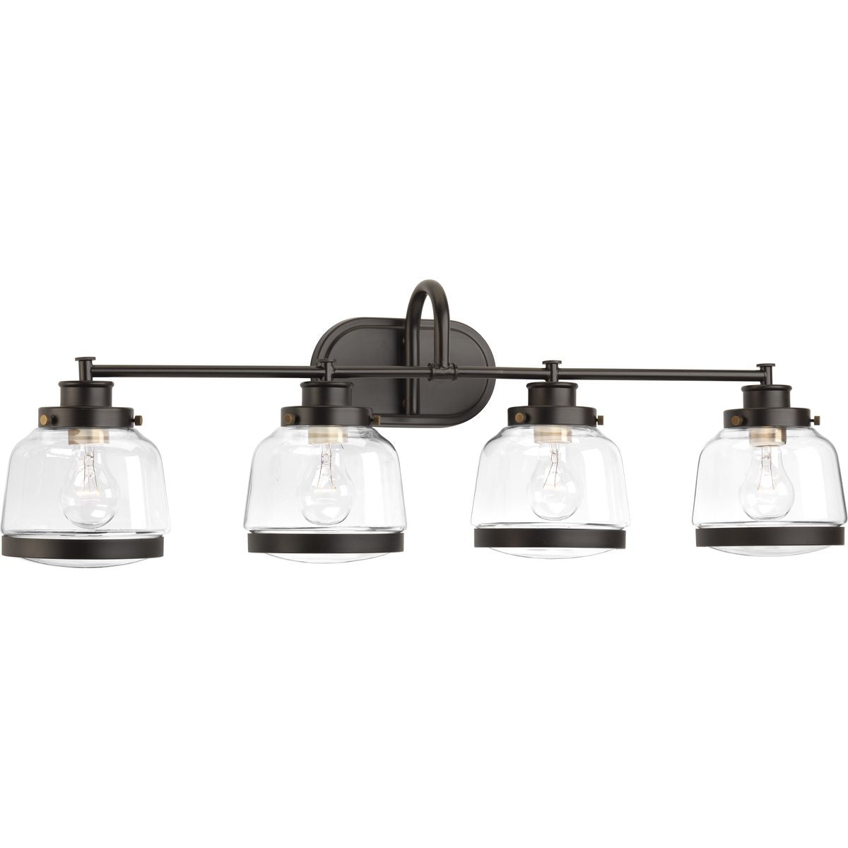 Judson Collection 4-Light Clear Glass Bathroom Vanity Light - Perfect for Modern Bathrooms, Powder Rooms & Dressing Areas