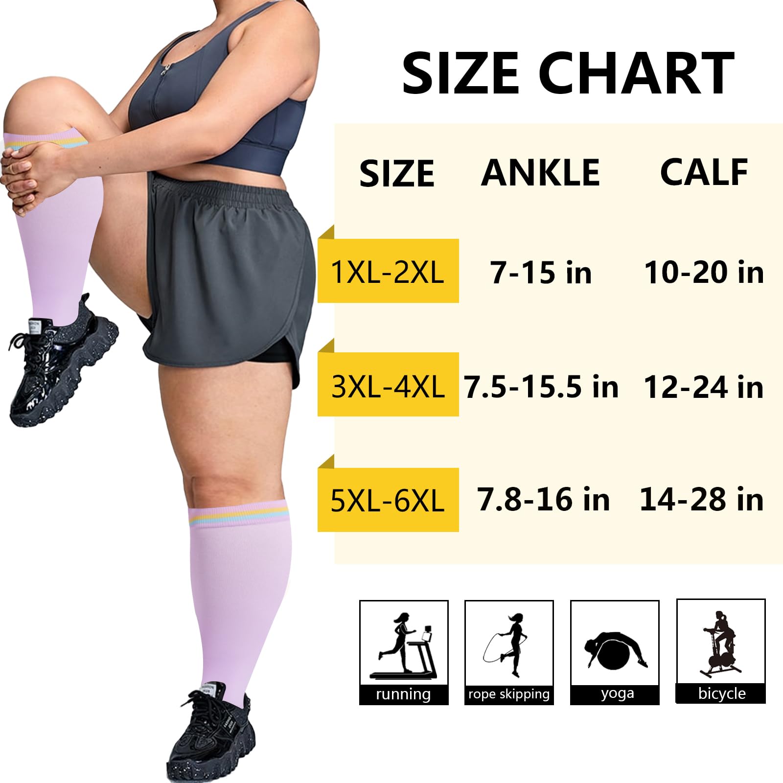 LOUSGUTA Open Toe Compression Socks 15-20 mmHg for Women & Men - Plus Size Toeless Knee High Socks for Wide Calf Support - Ideal for Travel, Running & Varicose Vein Relief