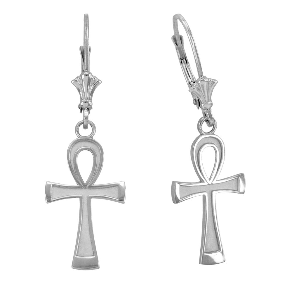 925 Sterling Silver Egyptian Ankh Cross Earrings for Women - Authentic Certified Jewelry - Perfect for Boho Fashion, Spiritual Gifts & Everyday Wear