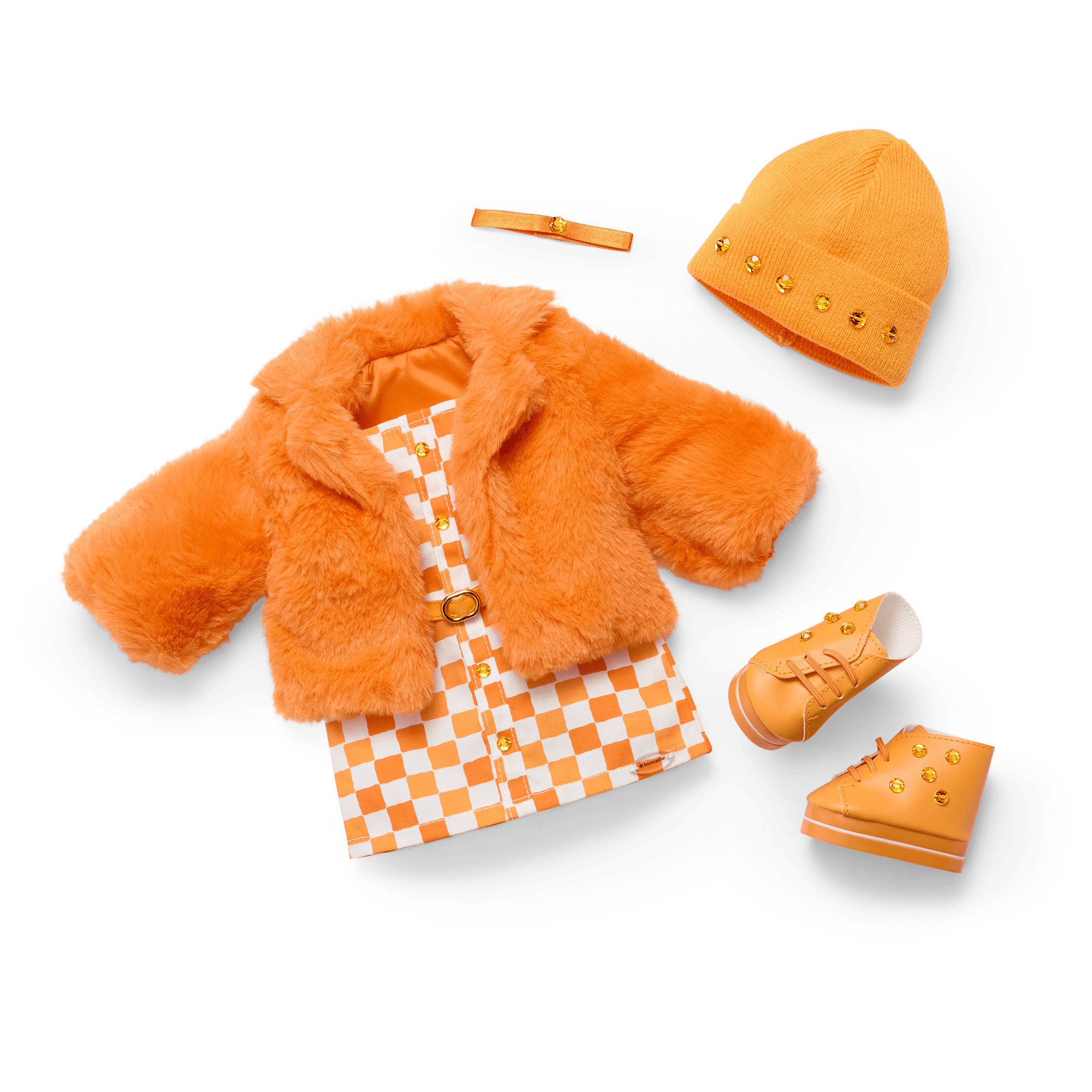 18 Inch Doll Clothes - November Shimmering Citrine Outfit for American Girl Dolls | Perfect for Holiday Dress Up & Birthday Gifts