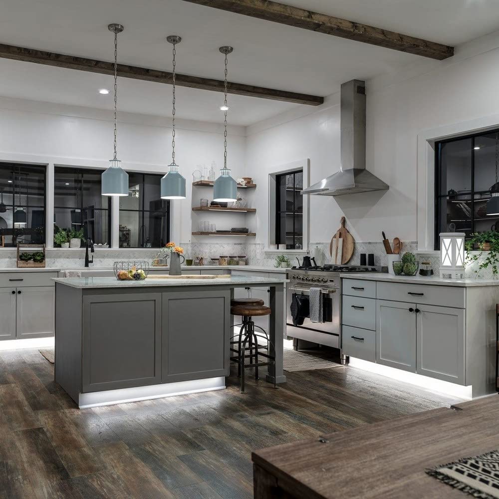 Rustic Metal Mini Pendant Light Fixture - 1 Light Country Farmhouse Ceiling Lamp in White | Perfect for Kitchen Island, Dining Room, or Entryway Lighting