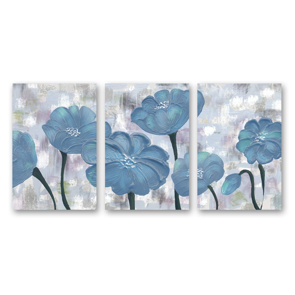 Abstract Floral Oil Painting Canvas Wall Art - 3 Panel Framed Home Decor Prints 24x36 Inches - Perfect for Living Room, Bedroom & Office Decor