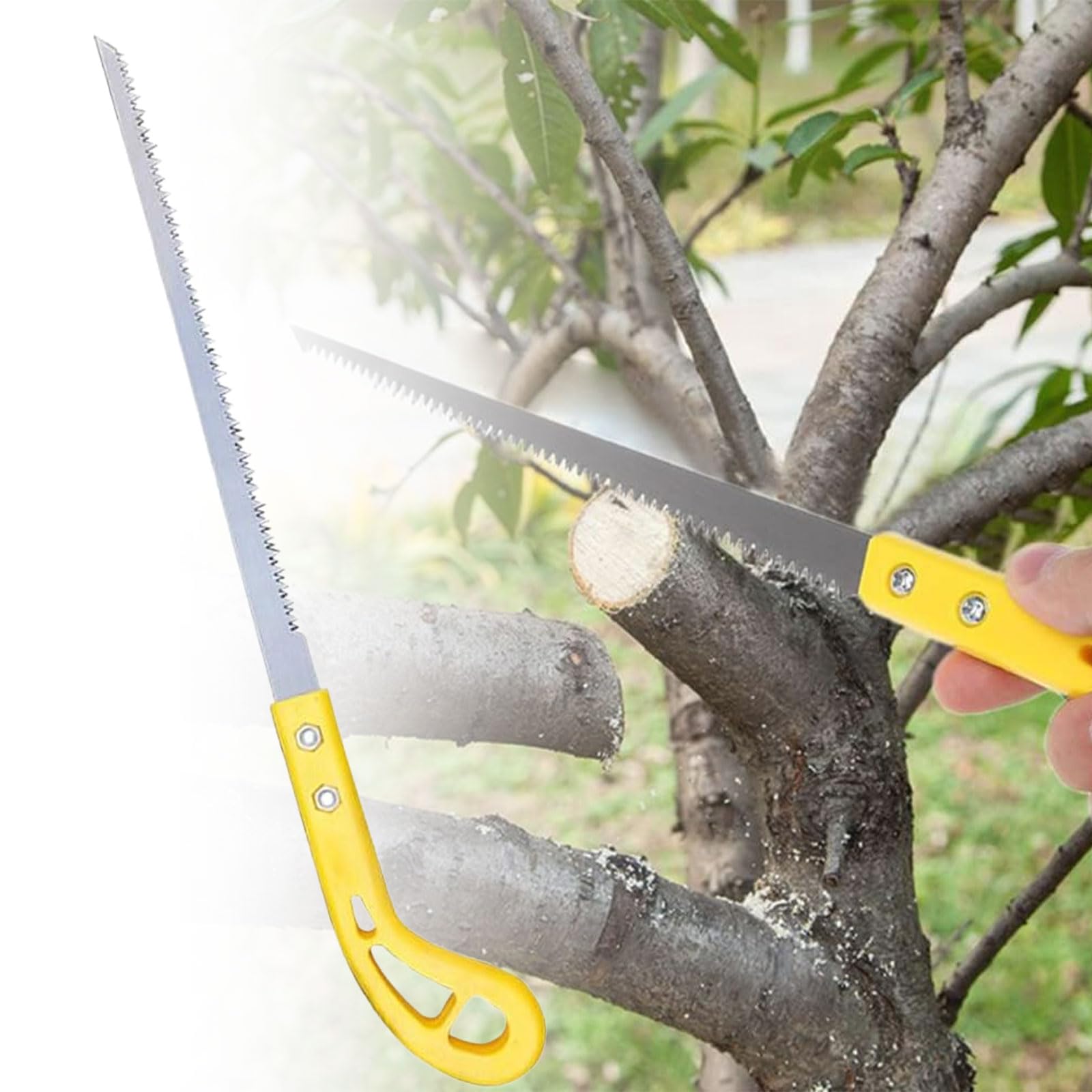 Flexaza 2024 Outdoor Portable Hand Saw - Heavy Duty Garden Pruning Saw for Gardening, Camping, Backpacking & Survival - Yellow Handle - Perfect for Tree Trimming, Bush Cutting & Outdoor Adventures