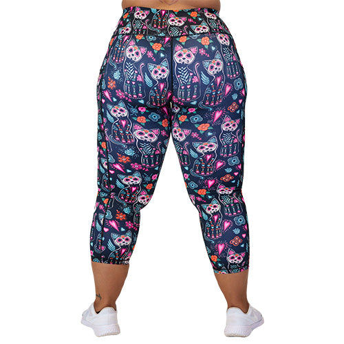 Spookitty Halloween Cat Print Leggings - Cute & Comfortable Women's Yoga Pants for Costume Party, Cosplay & Everyday Wear
