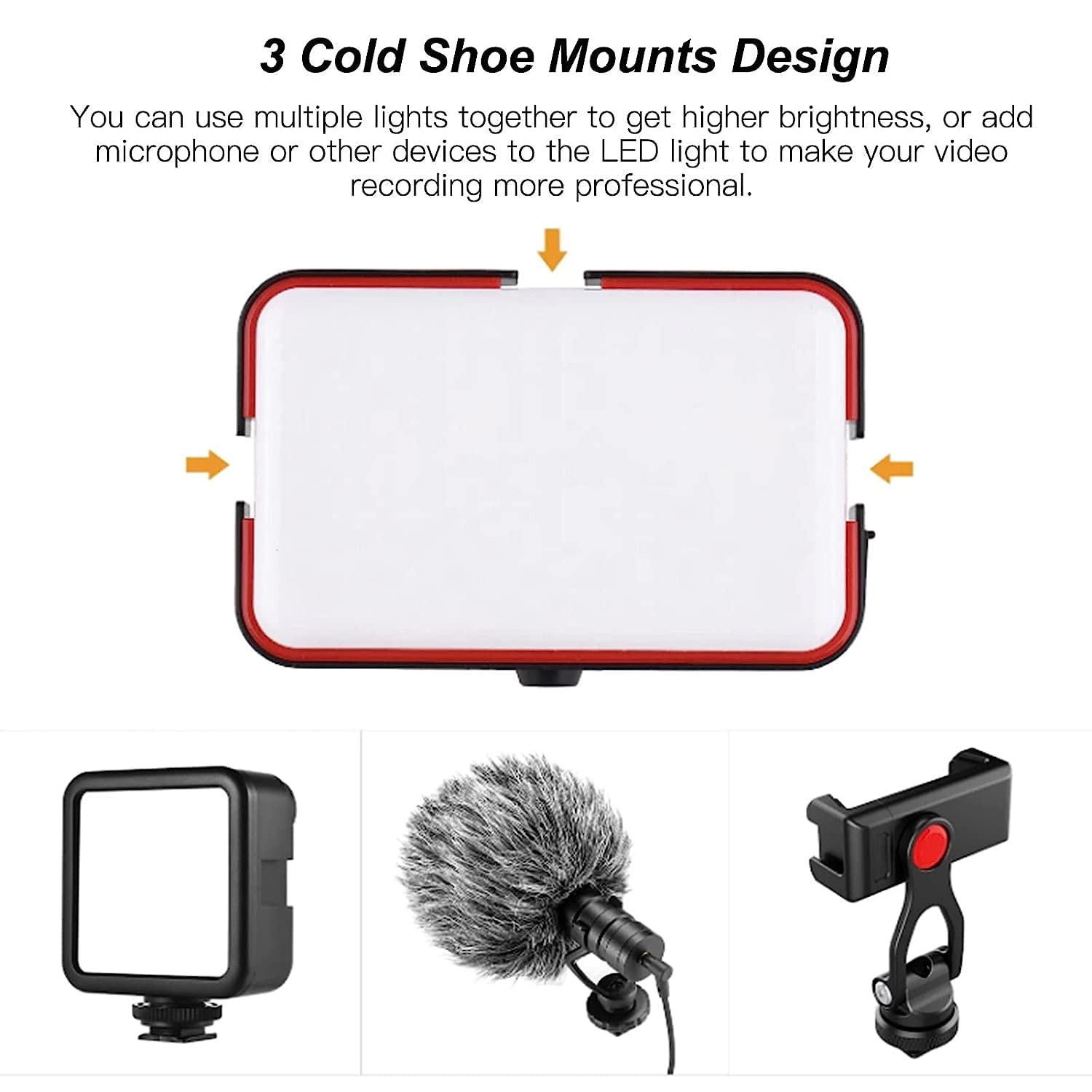 2 Pack LED Fill Light - Dimmable Portable Photography Lighting for Camera, Video, YouTube - Perfect for Indoor & Outdoor Shooting, Vlogging, Studio Work