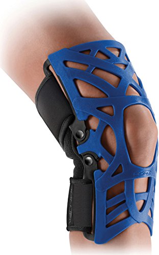 DonJoy Reaction Web Knee Support Brace with Compression Undersleeve - Lightweight & Breathable Knee Stabilizer for Running, Sports & Arthritis Relief - Blue, X-Small/Small