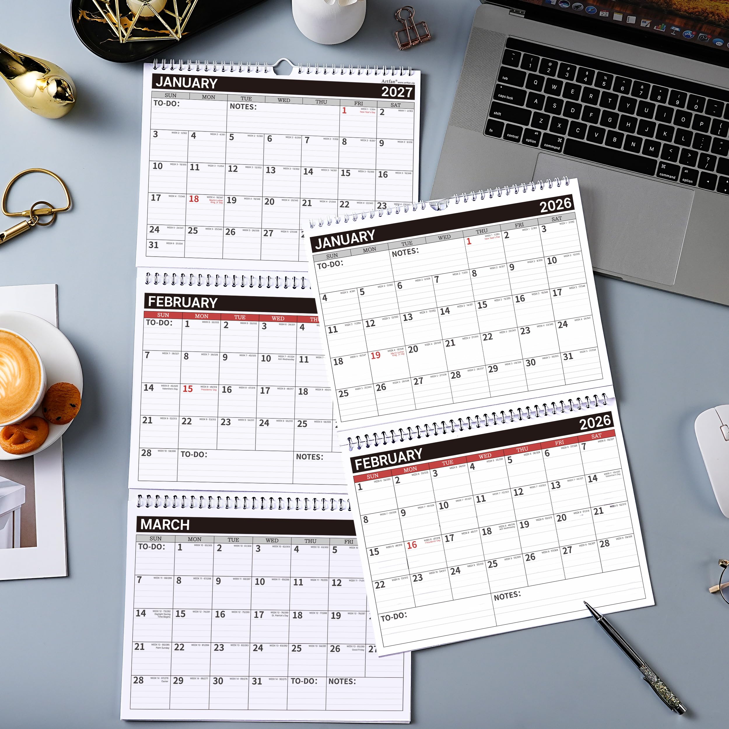 2025-2027 3-Month Wall Calendar Planner | July 2025 - June 2027 | 11