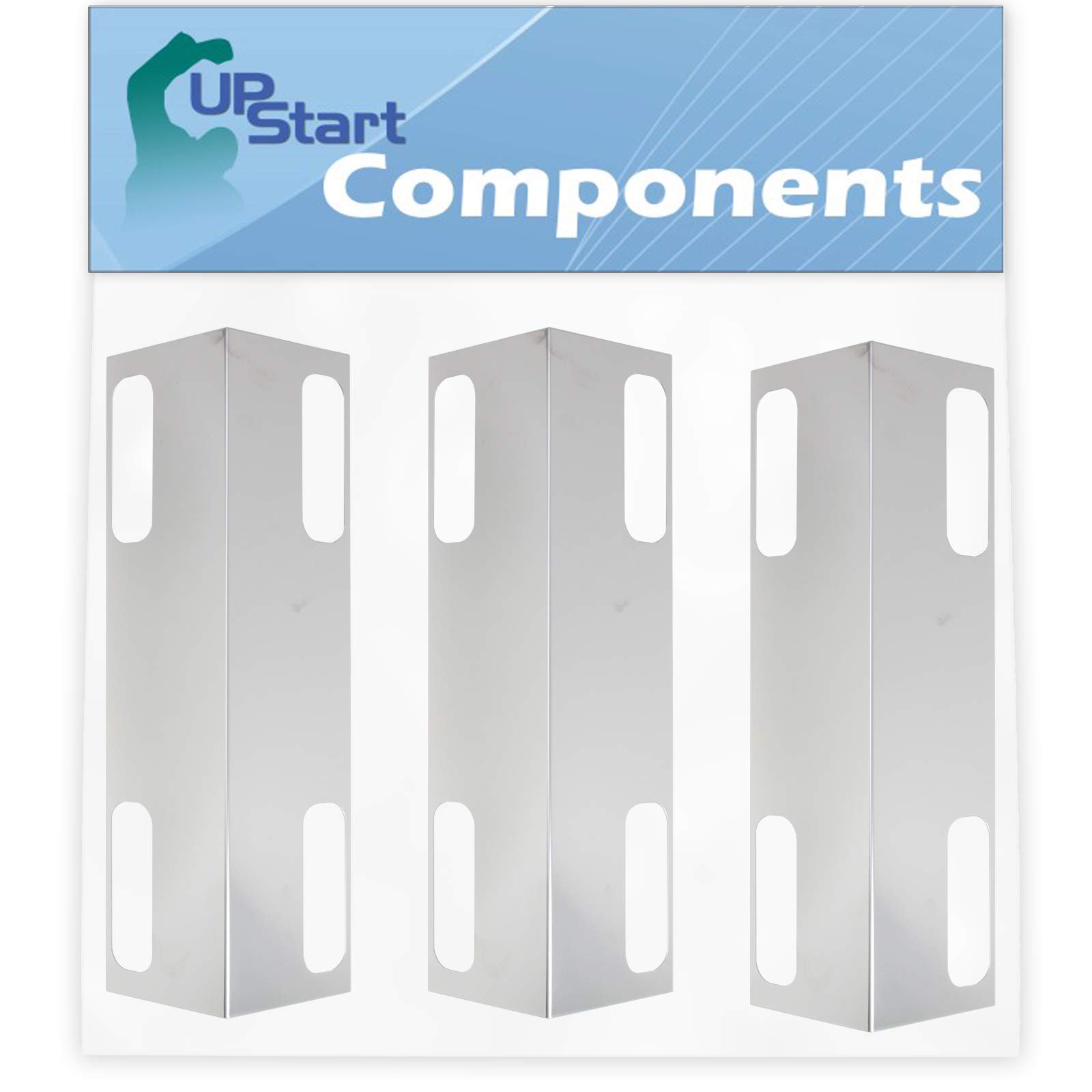 3-Pack Stainless Steel BBQ Grill Heat Shield Plates - Compatible with Ducane 3200 Grill, Replacement Flame Tamer, Guard & Deflector (15 3/8